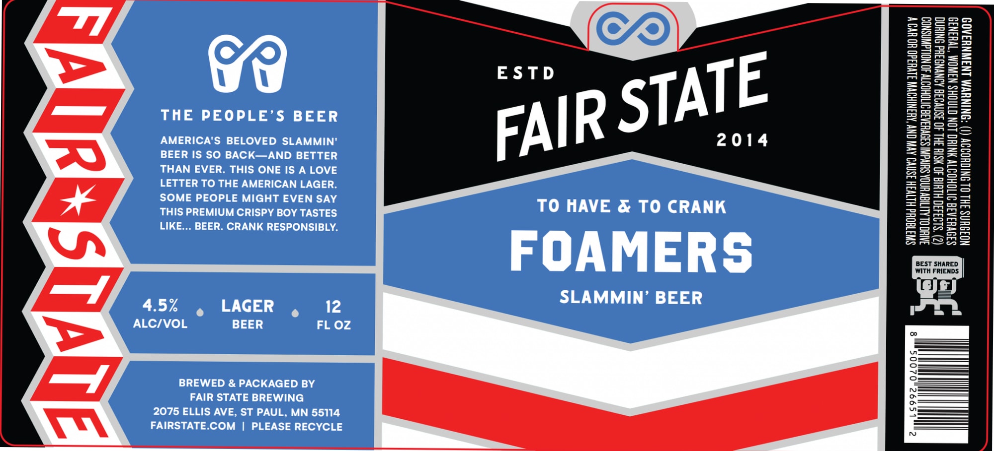 Slammin' Beer by Fair State Brewing - beer label