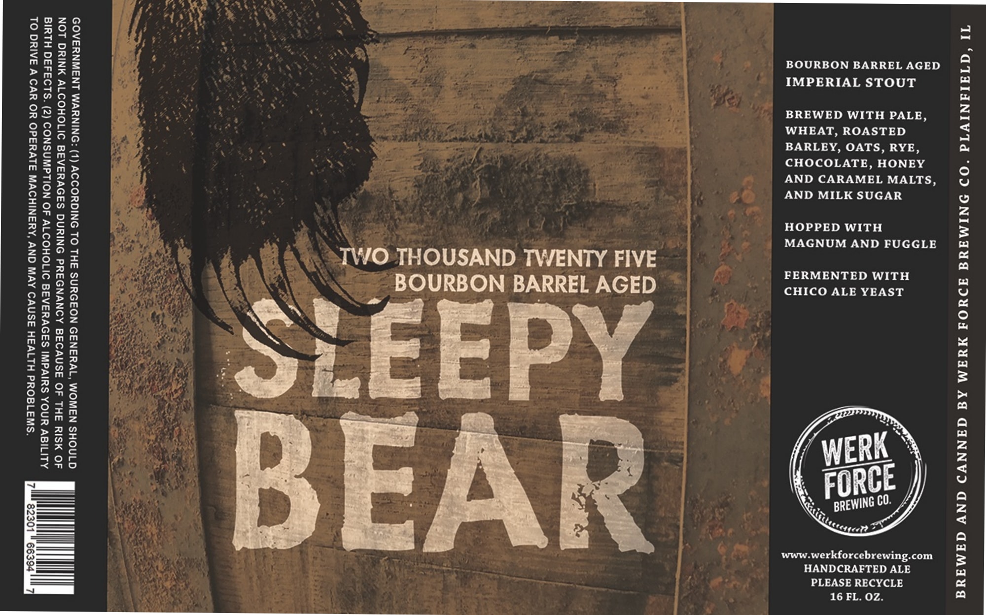 Sleepy Bear by Werk Force Brewing Co. - beer label