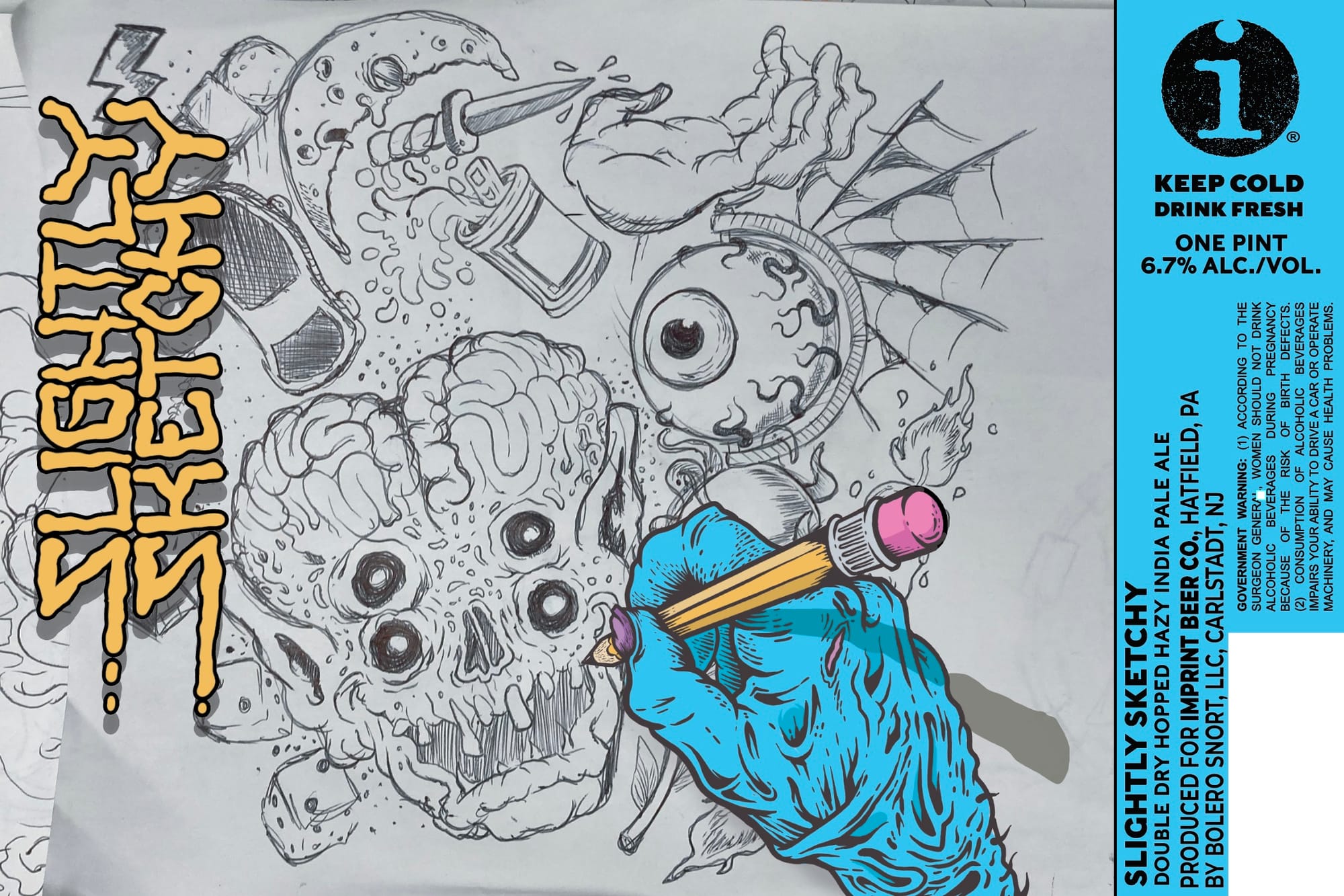 Slightly Sketchy by Imprint Beer Co. - beer label