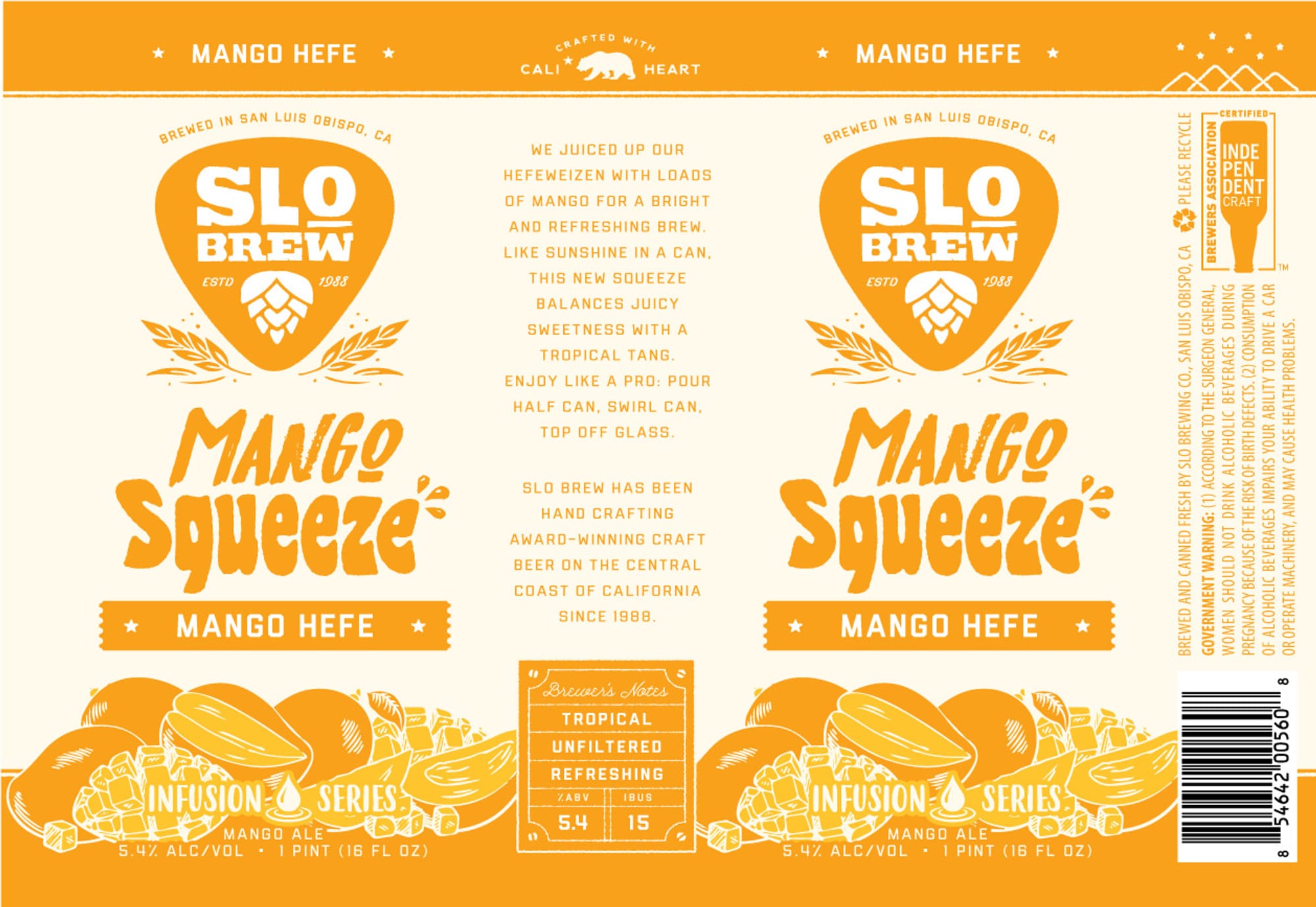 Mango Squeeze by SLO Brew - beer label