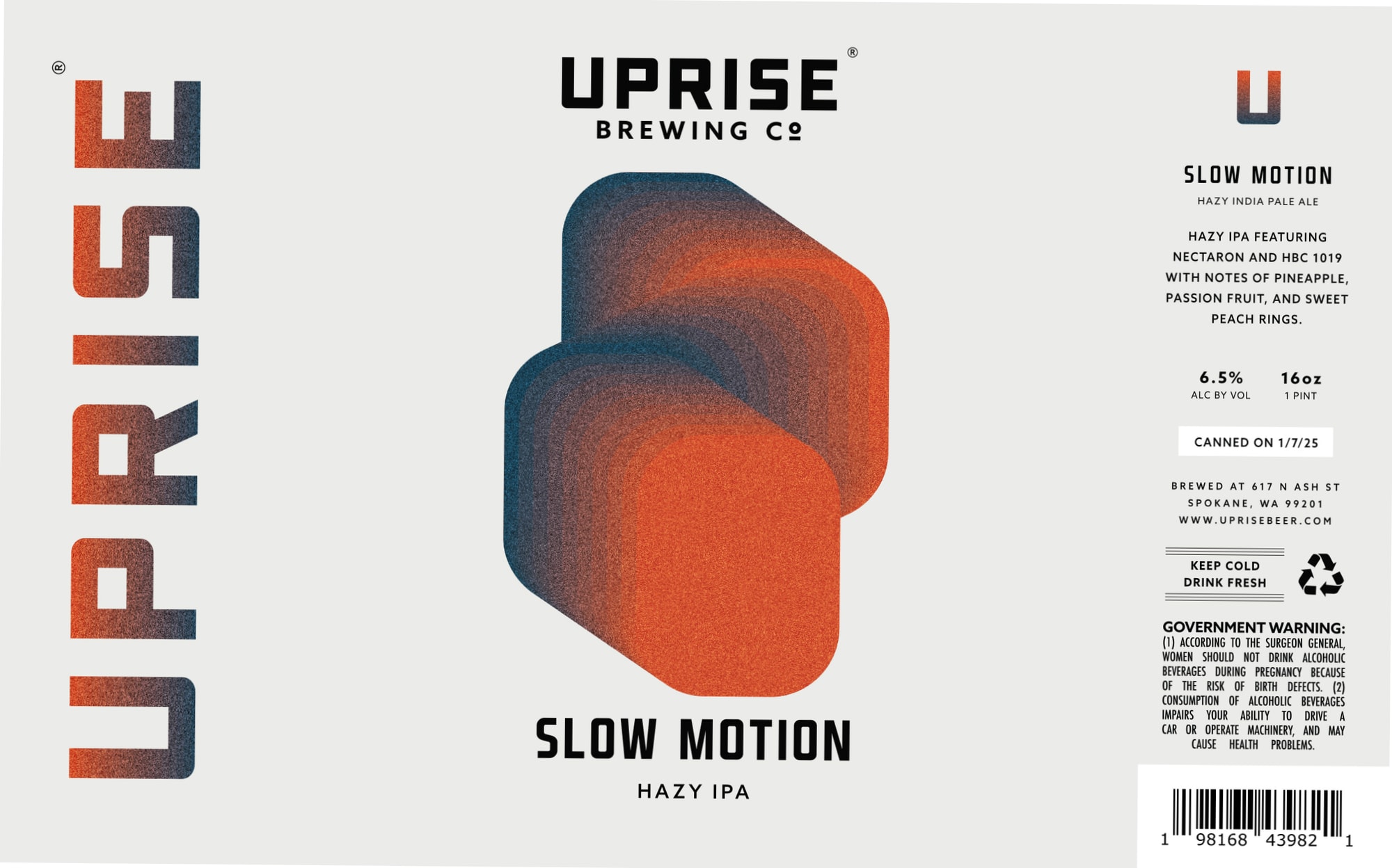 Slow Motion by Uprise Brewing Co. - beer label
