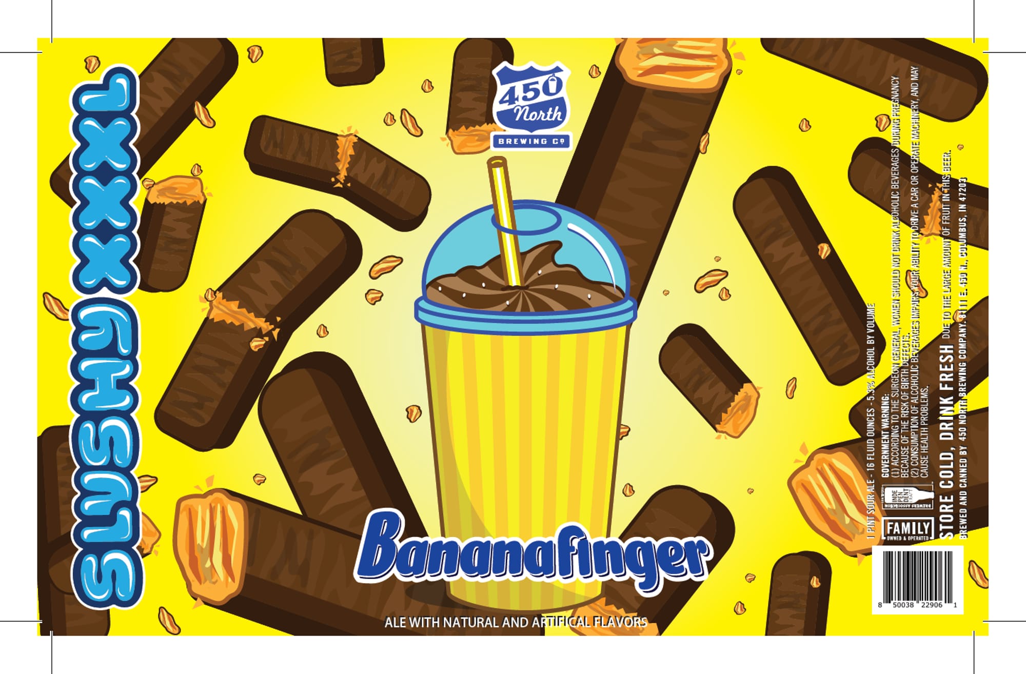 Slushy Bananafinger by 450 North Brewing Co. - beer label