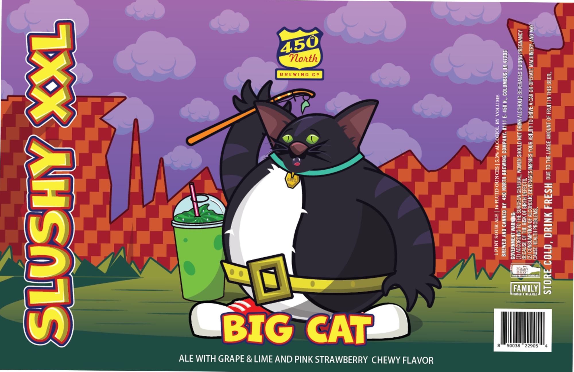 Slushy Big Cat by 450 North Brewing Co. - beer label