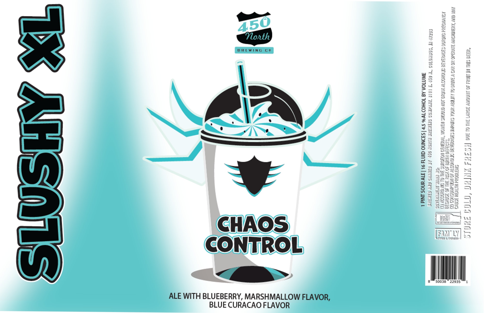 Slushy Chaos by 450 North Brewing Co. - beer label