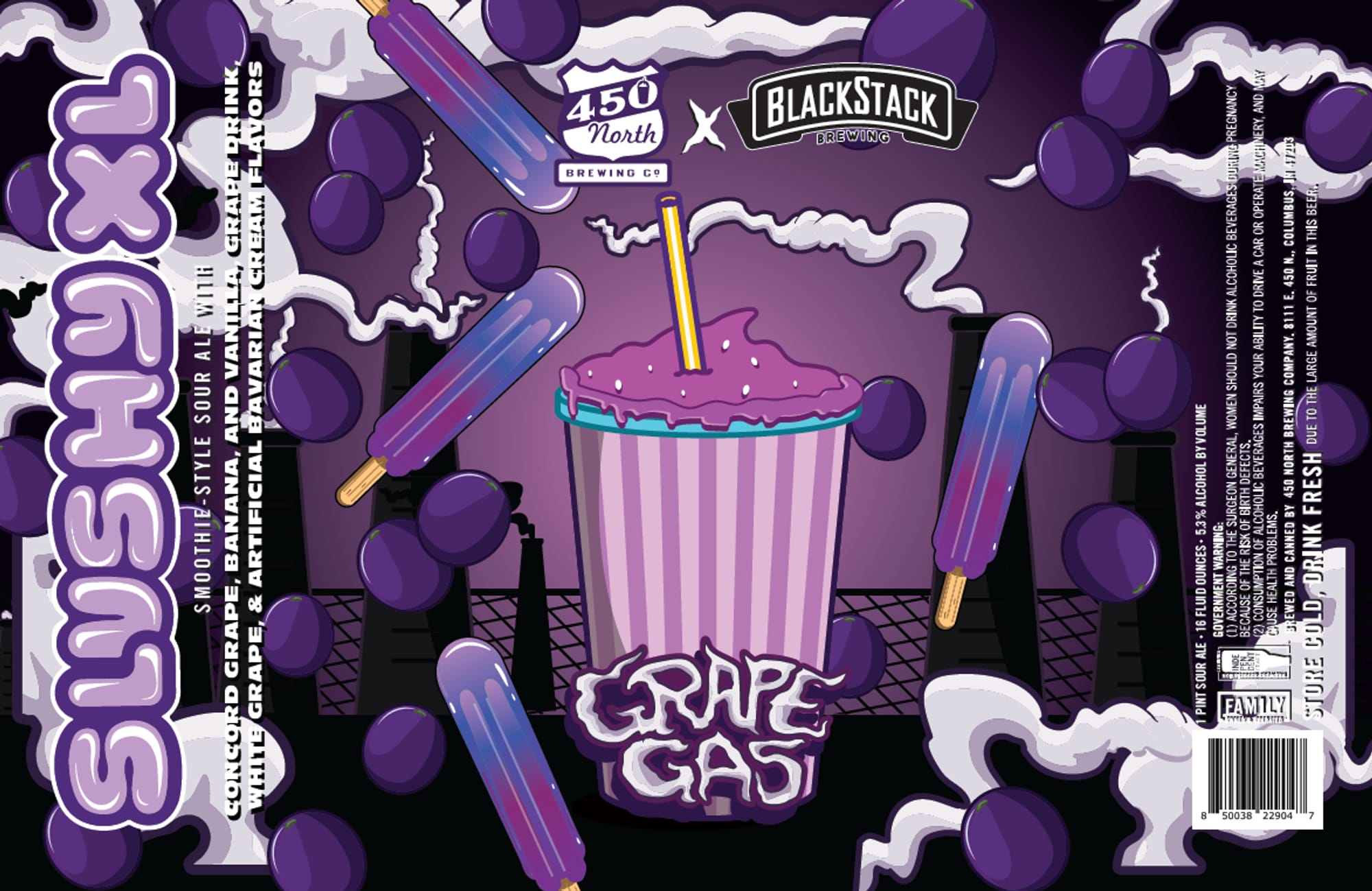 Slushy Grape Gasti by Blackstack Brewing - beer label