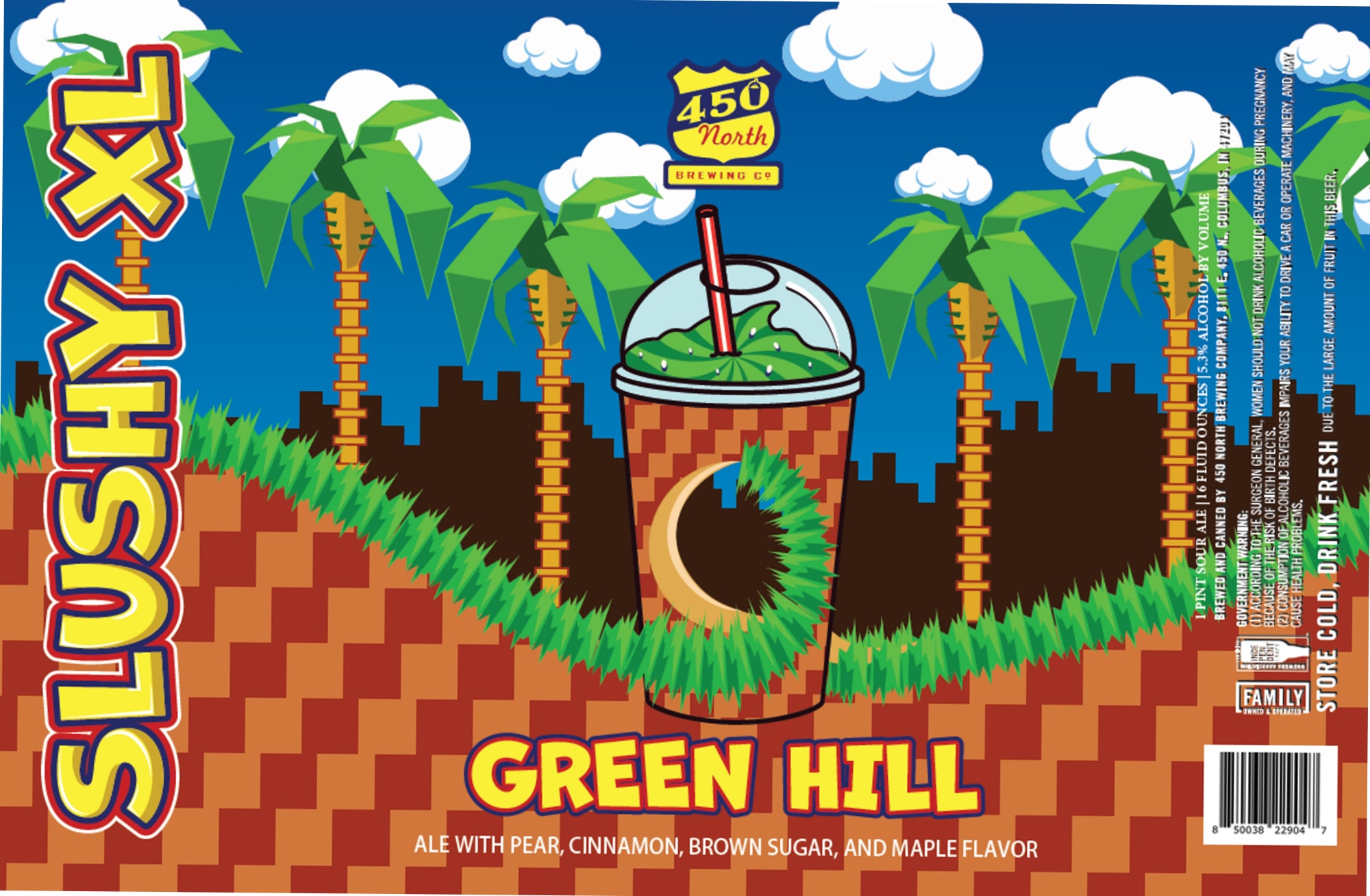 Slushy Green Hill by 450 North Brewing Co. - beer label