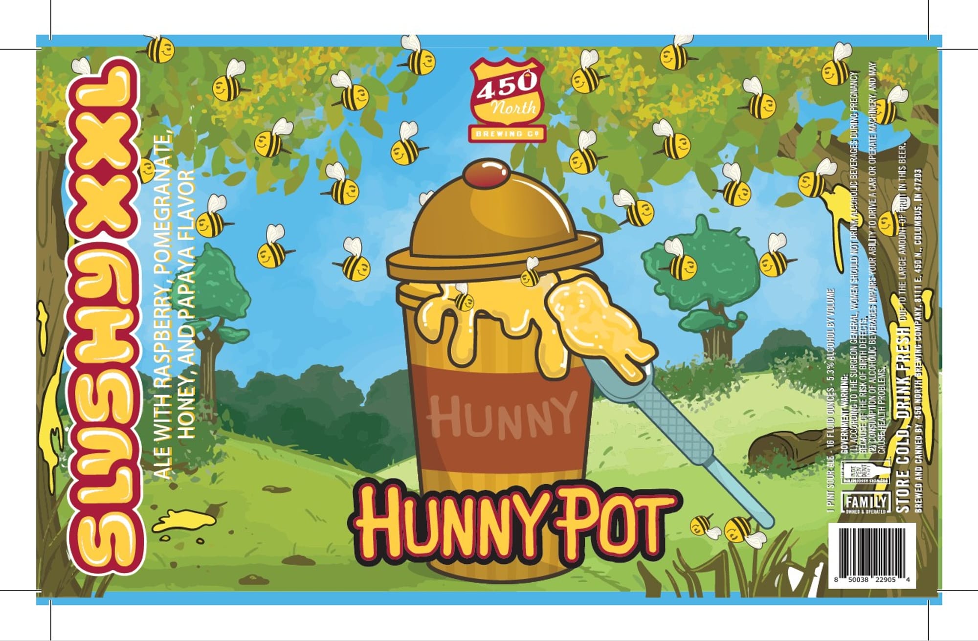 Slushy Hunny Pot by 450 North Brewing Co. - beer label