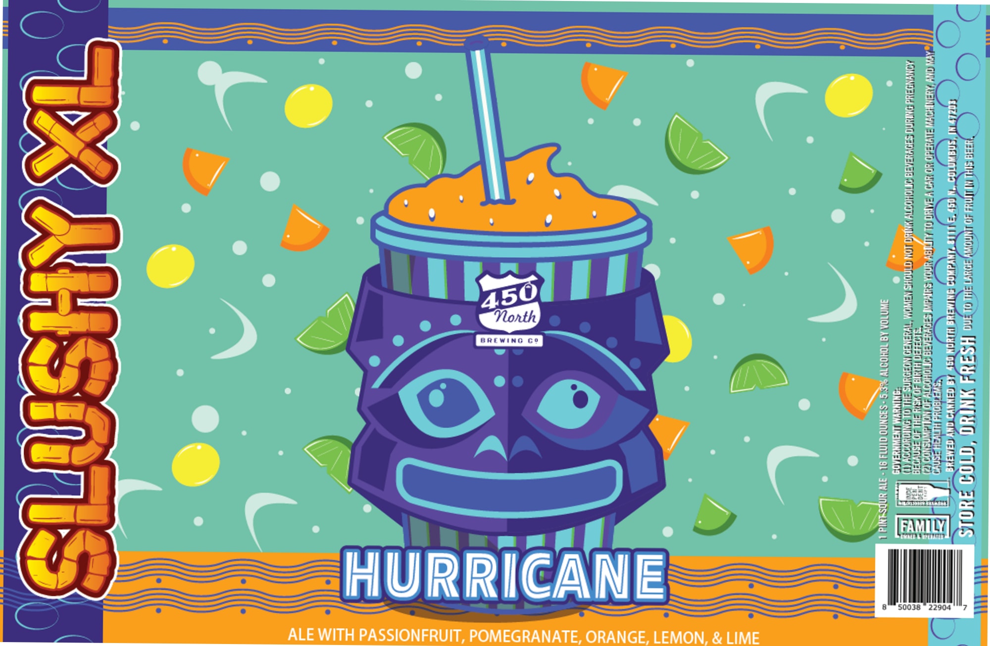 Slushy Hurricane by 450 North Brewing Co. - beer label