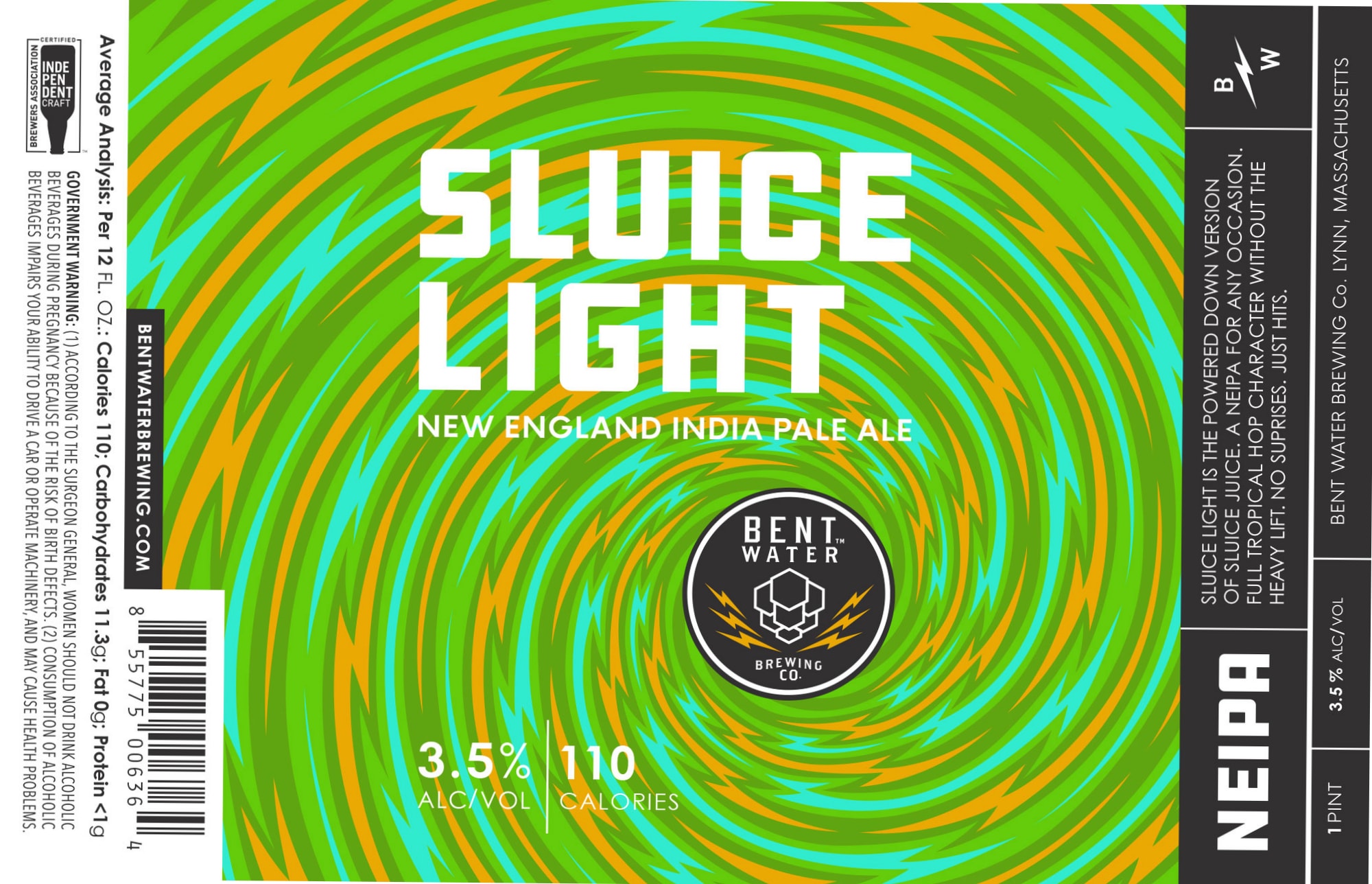 Slvice Light by Bent Water Brewing Co. - beer label
