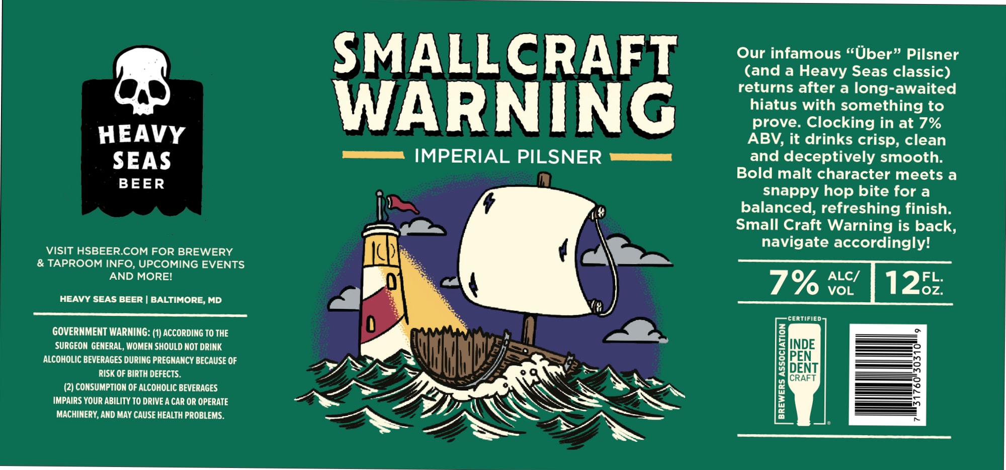 Smallcraft Warning by Heavy Seas Beer - beer label