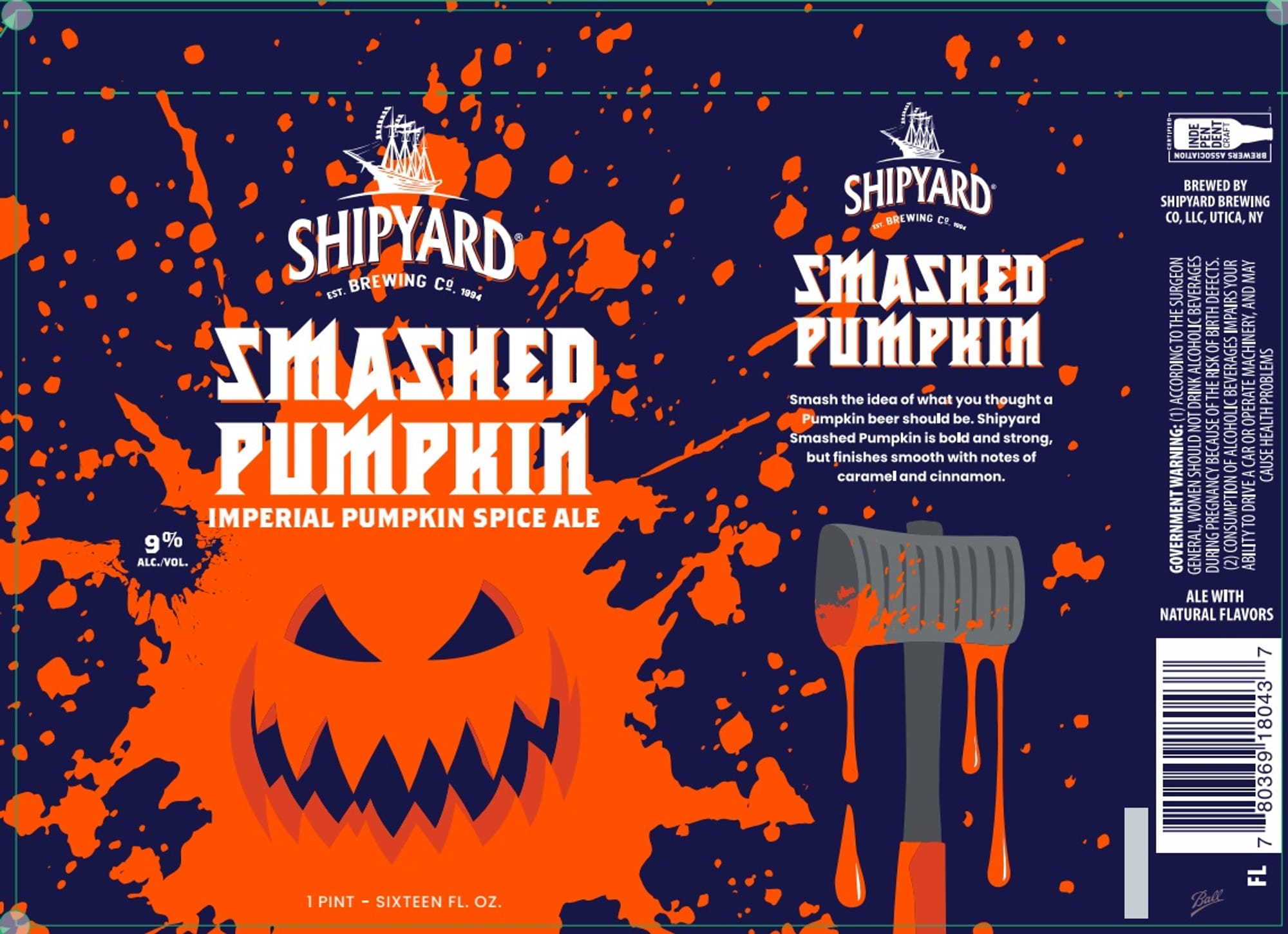 Smashed Pumpkin by Shipyard Brewing Co. - beer label