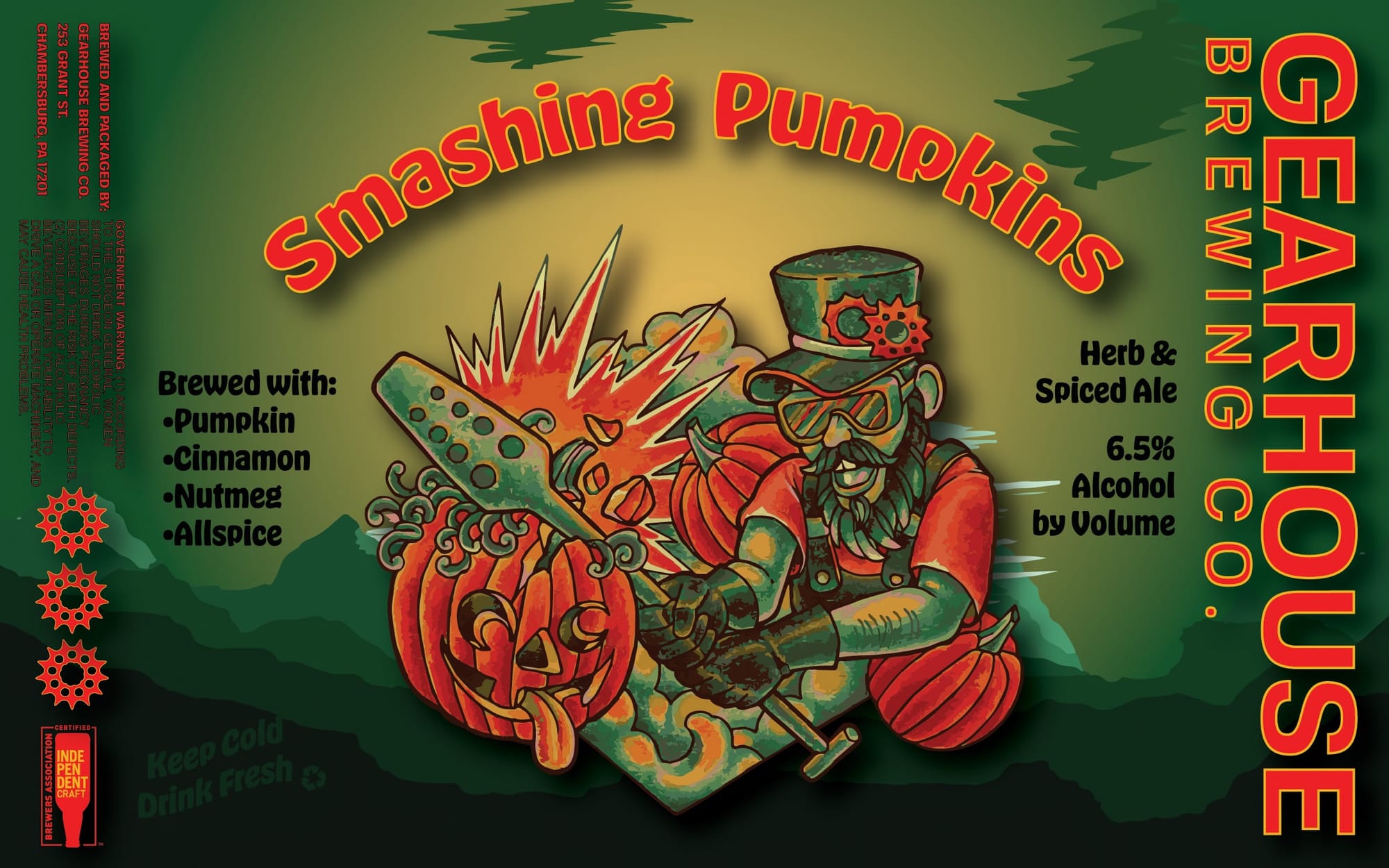 Smashing Pumpkins by Gearhouse Brewing Co. - beer label