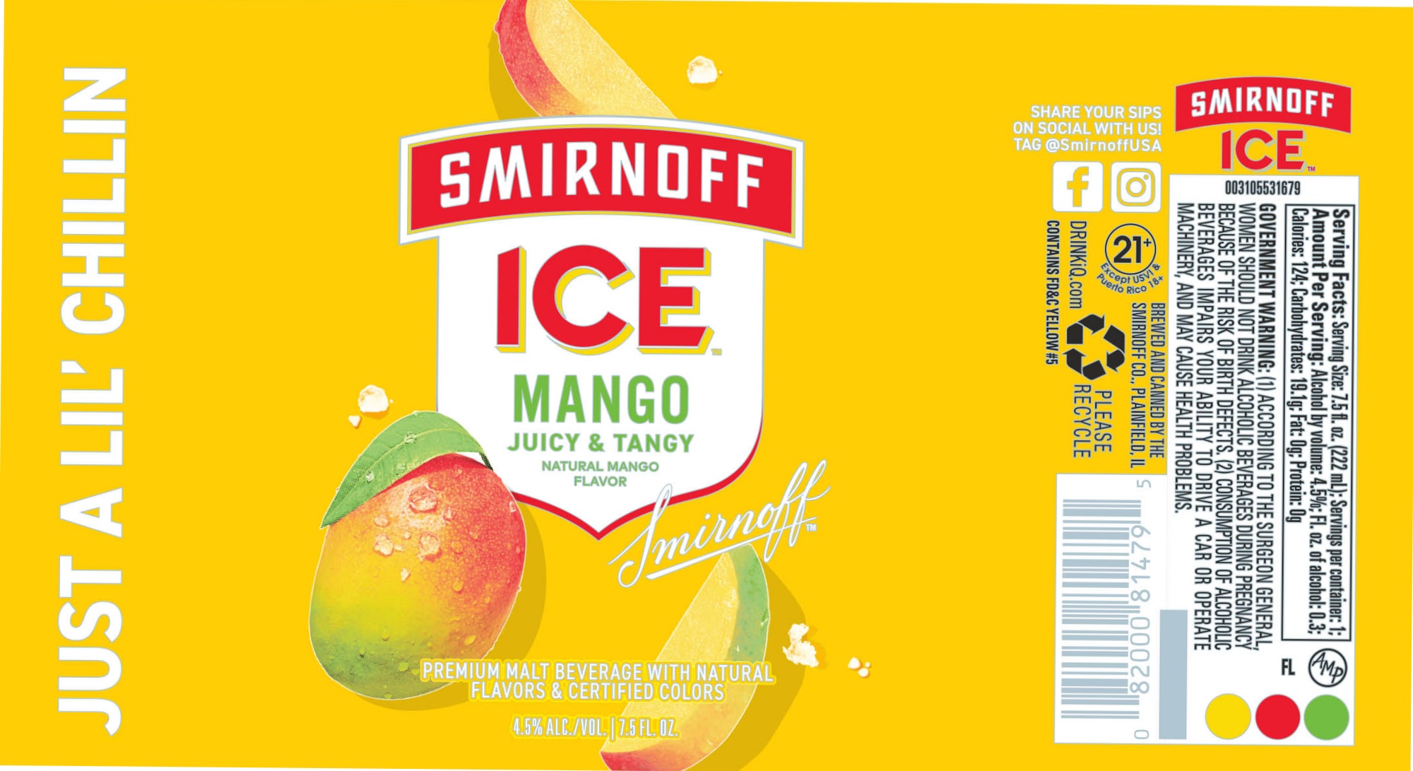 Smirnoff Ice Mango by Smirnoff - beer label