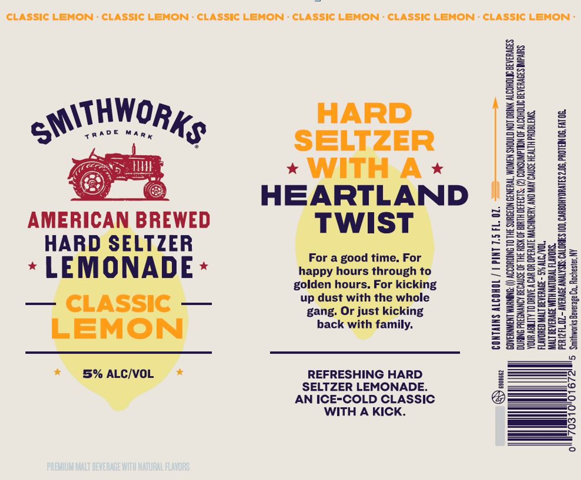 Hard Seltzer Lemonade by Smithworks - beer label