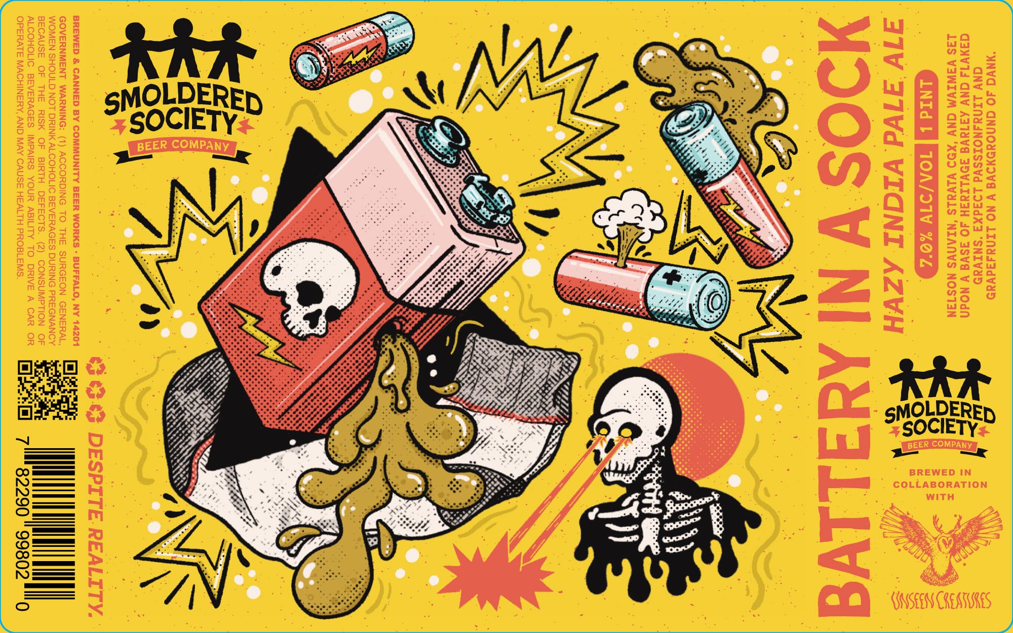 Battery in a Sock by Smoldered Society Beer Company - beer label