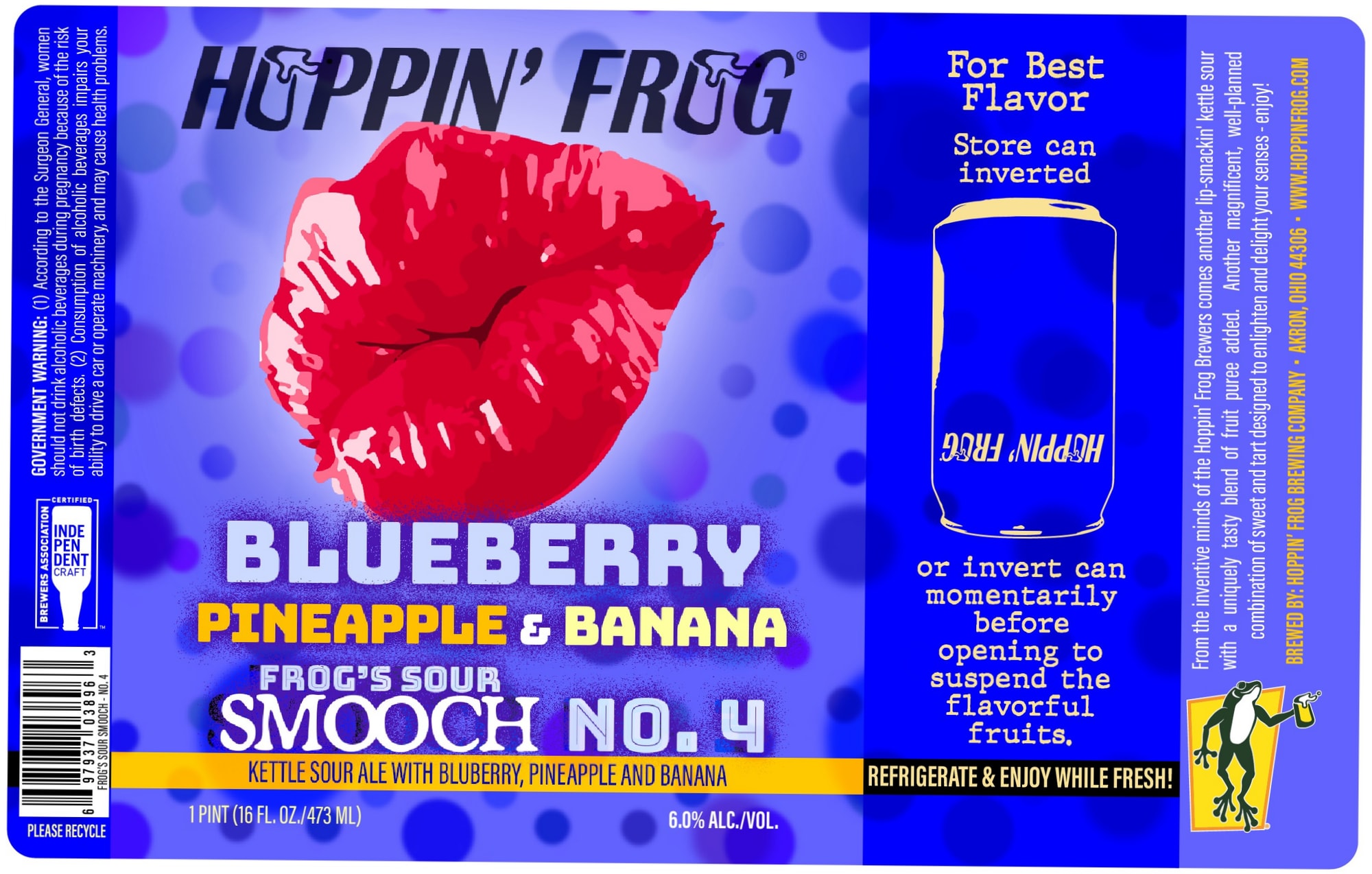 Smooch No. 4 by Hoppin’ Frog Brewing Company - beer label