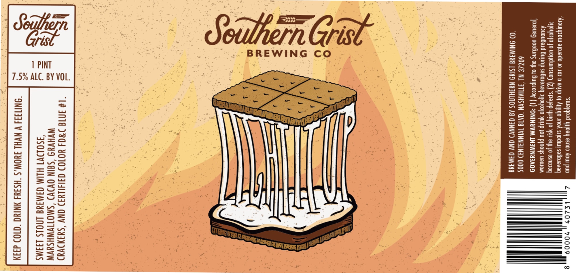 S’more Than A Feeling by Southern Grist Brewing Co. - beer label