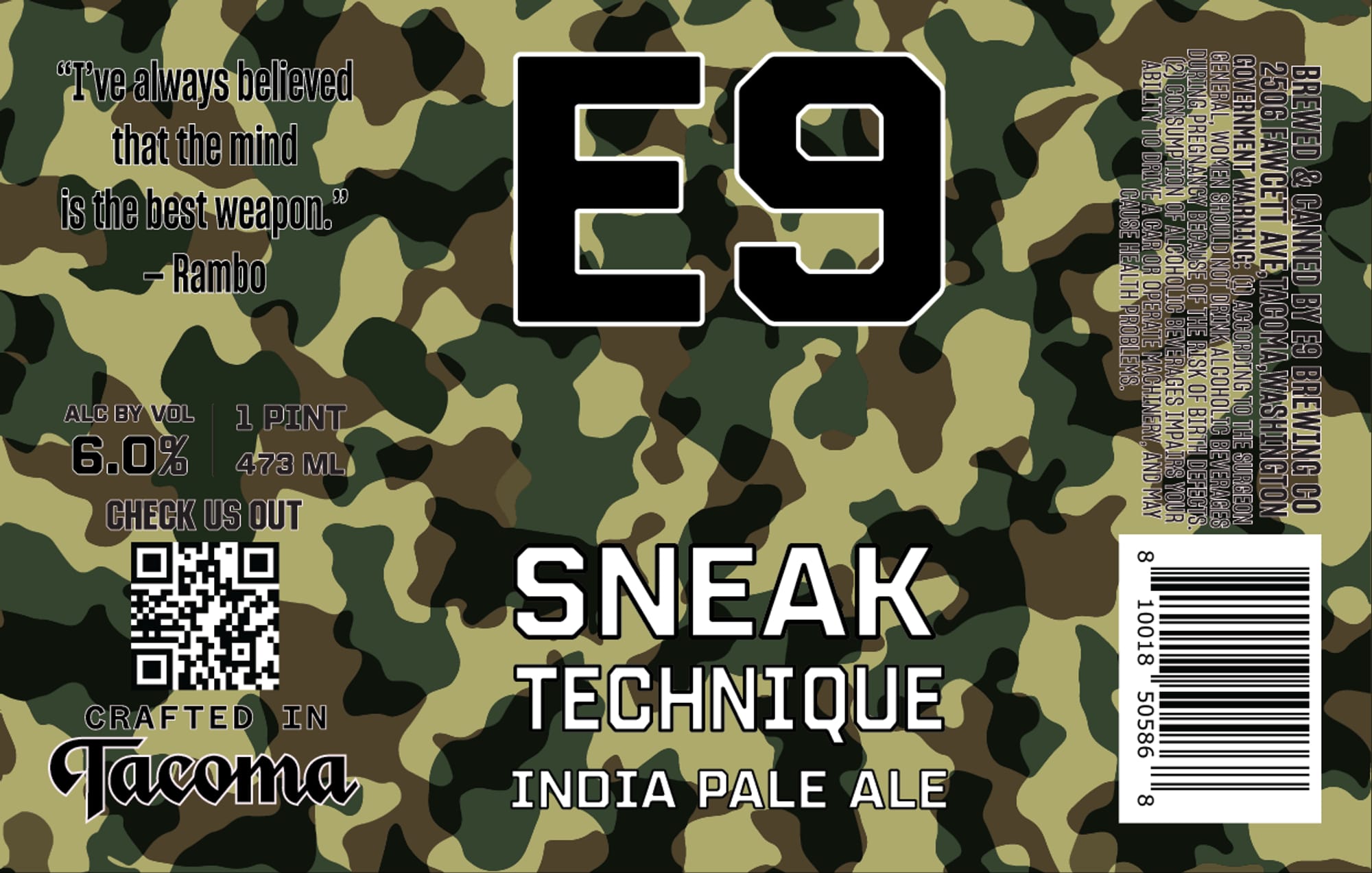Sneak Technique by E9 Brewing Co - beer label