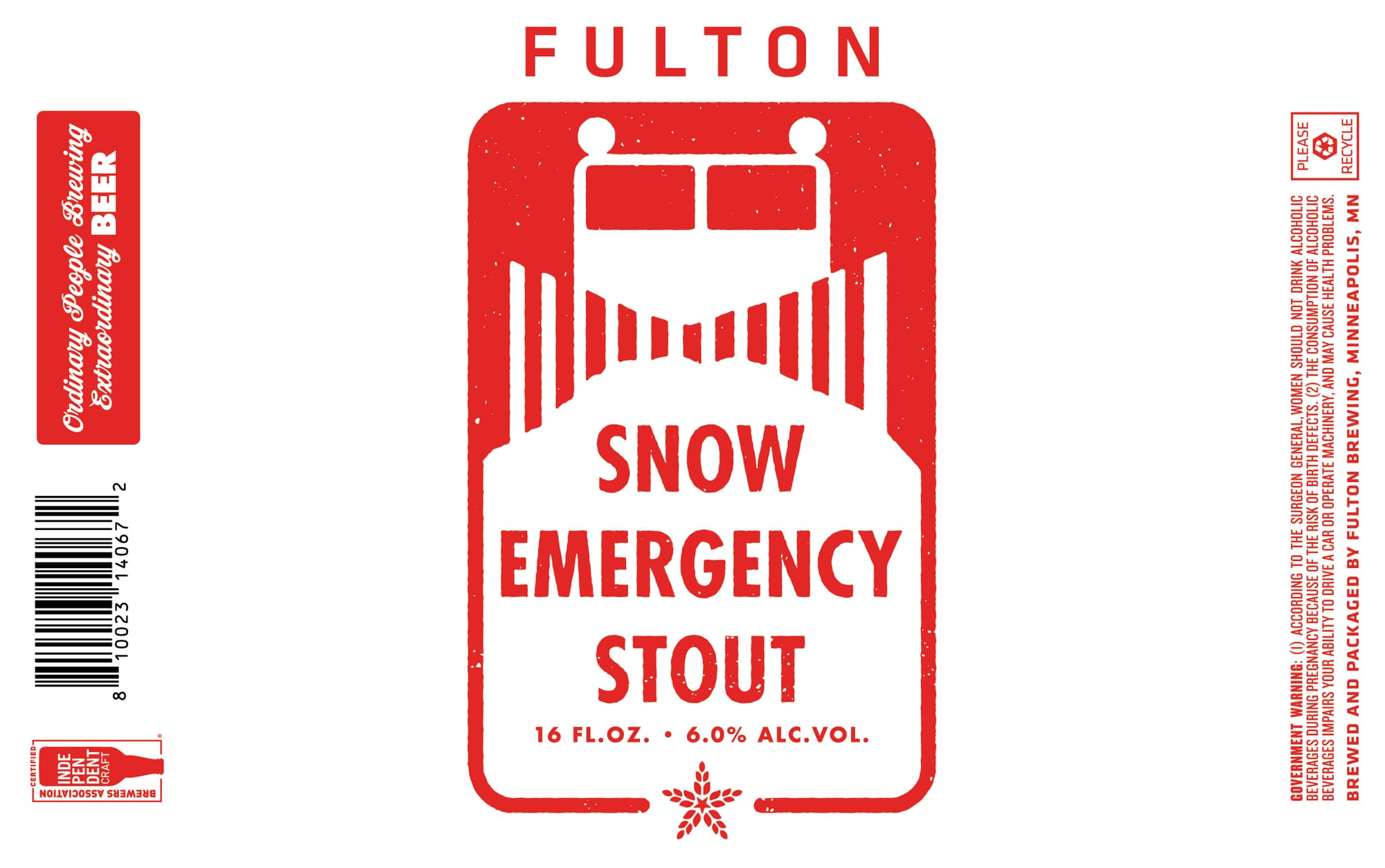 Snow Emergency by Fulton Brewing - beer label