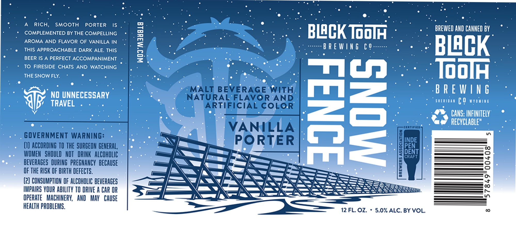 Snow Fence by Black Tooth Brewing - beer label
