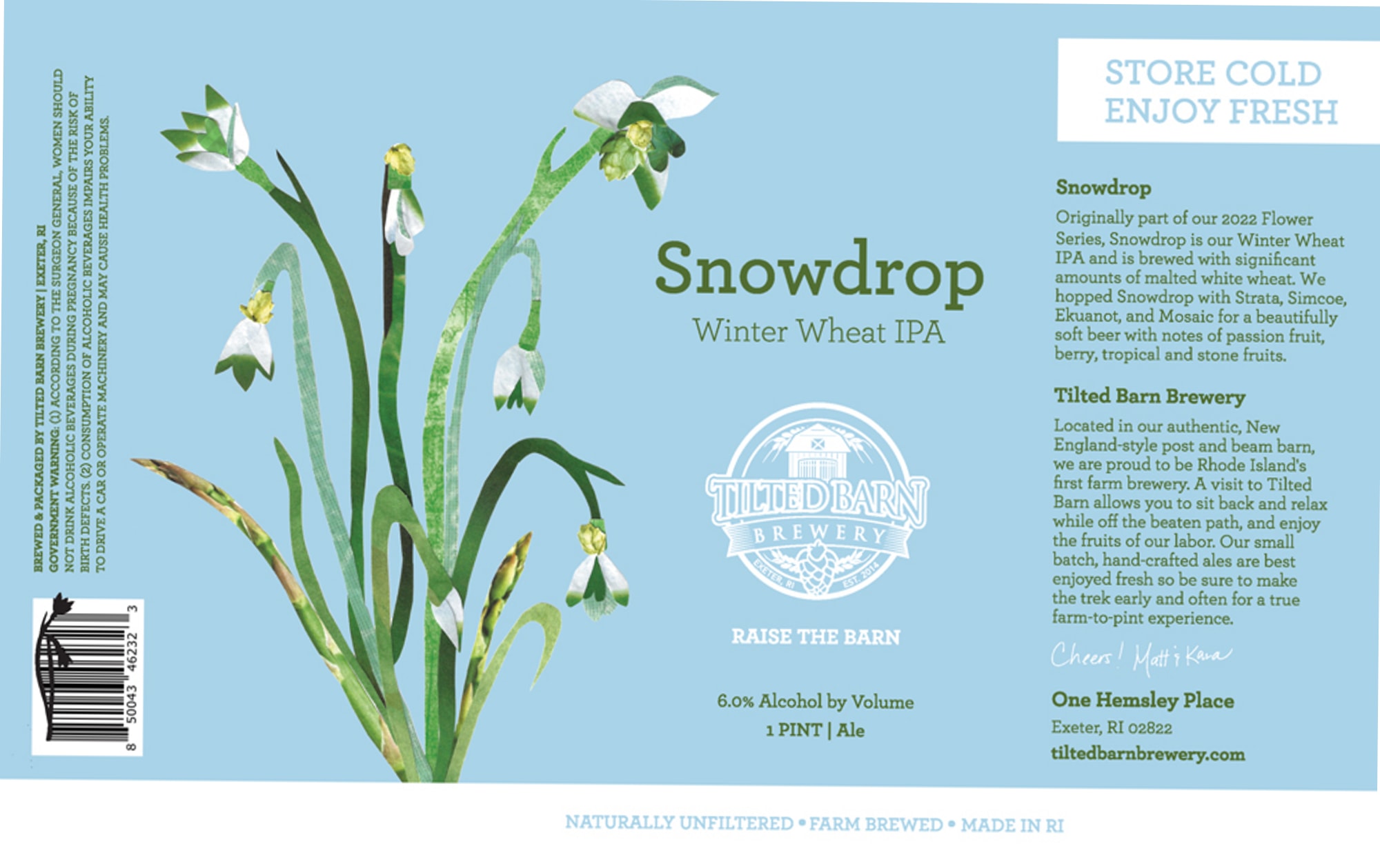 Snowdrop by Tilted Barn Brewery - beer label
