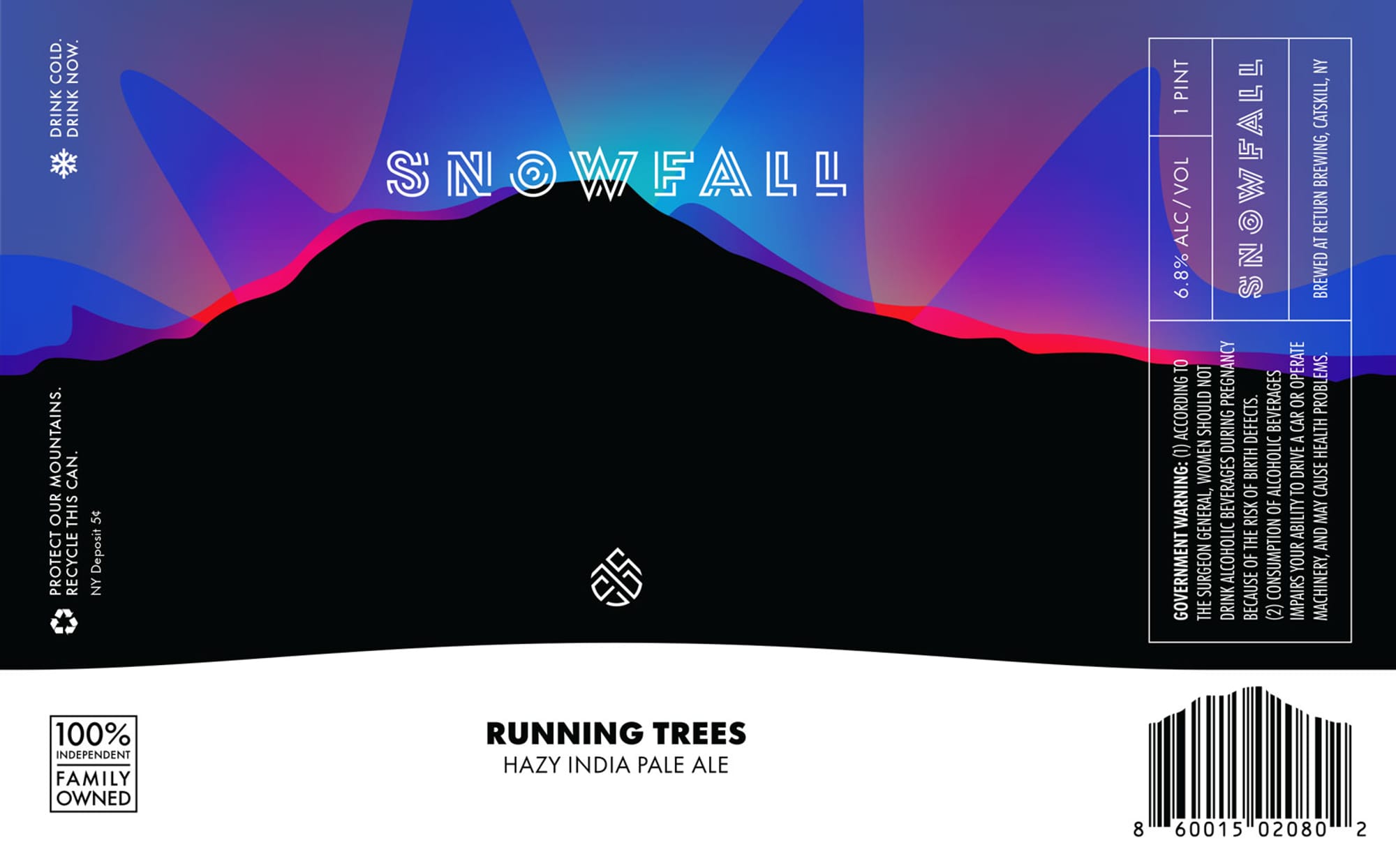 Snowfall by Running Trees - beer label