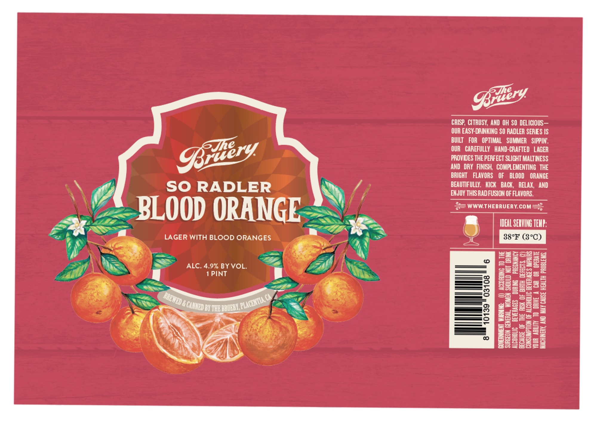 So Radler Blood Orange by The Bruery - beer label