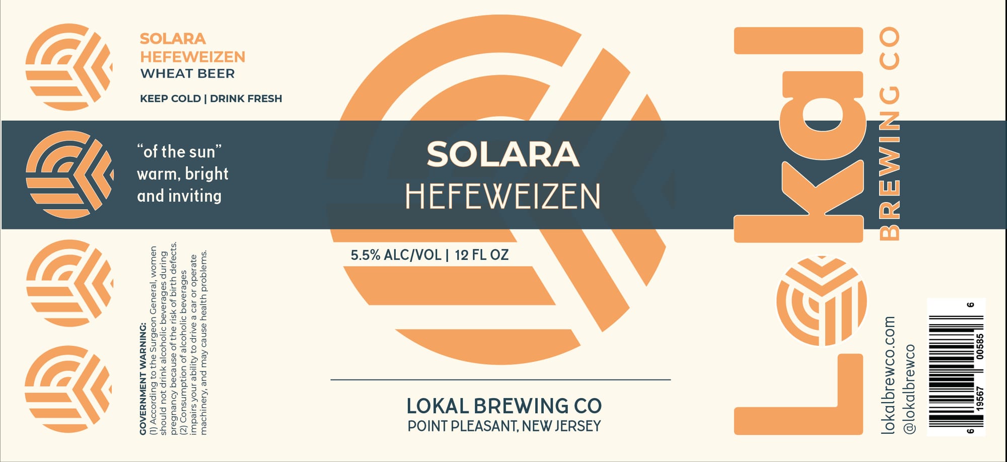 Solara Hefeweizen by Lokal Brewing Co - beer label