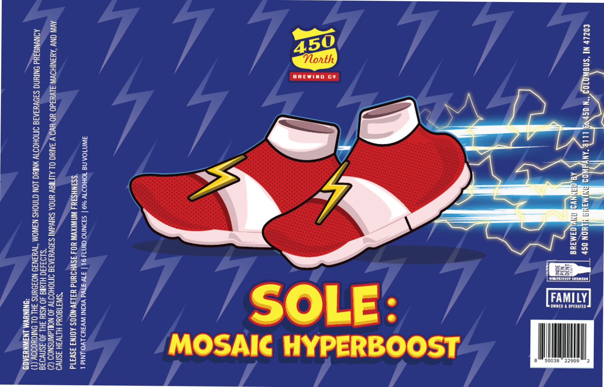 Sole: Mosaic Hyperboost by 450 North Brewing Co. - beer label