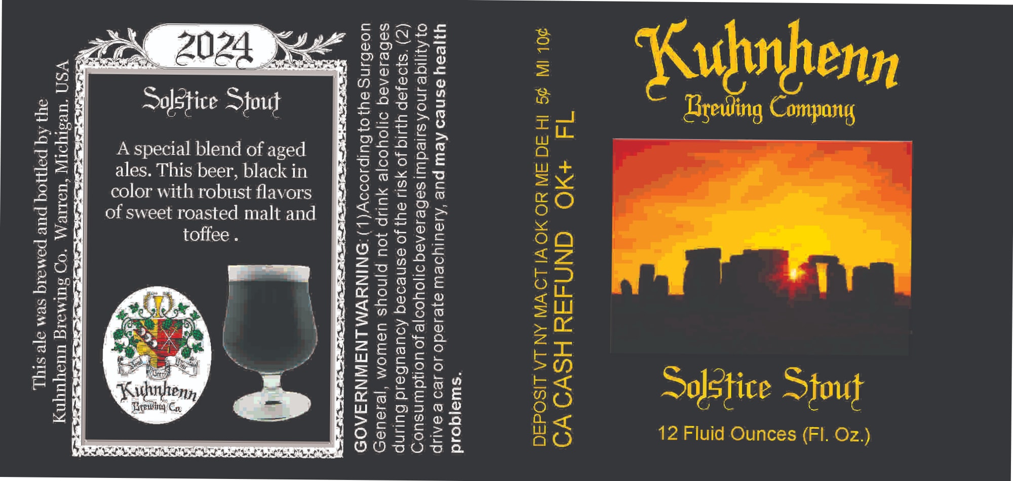 Solstice Stout by Kuhnhenn Brewing Company - beer label