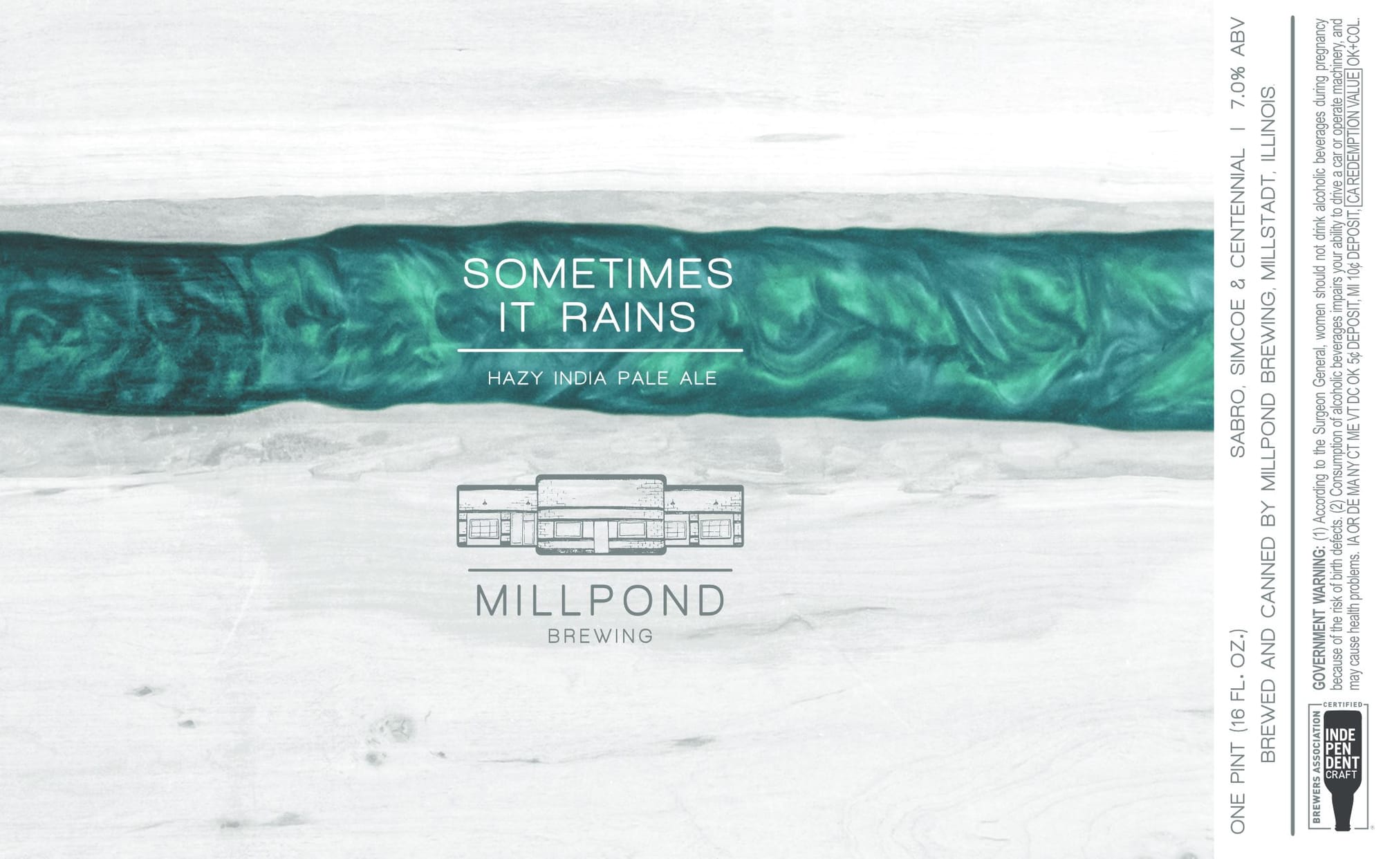 Sometimes It Rains by Millpond Brewing - beer label