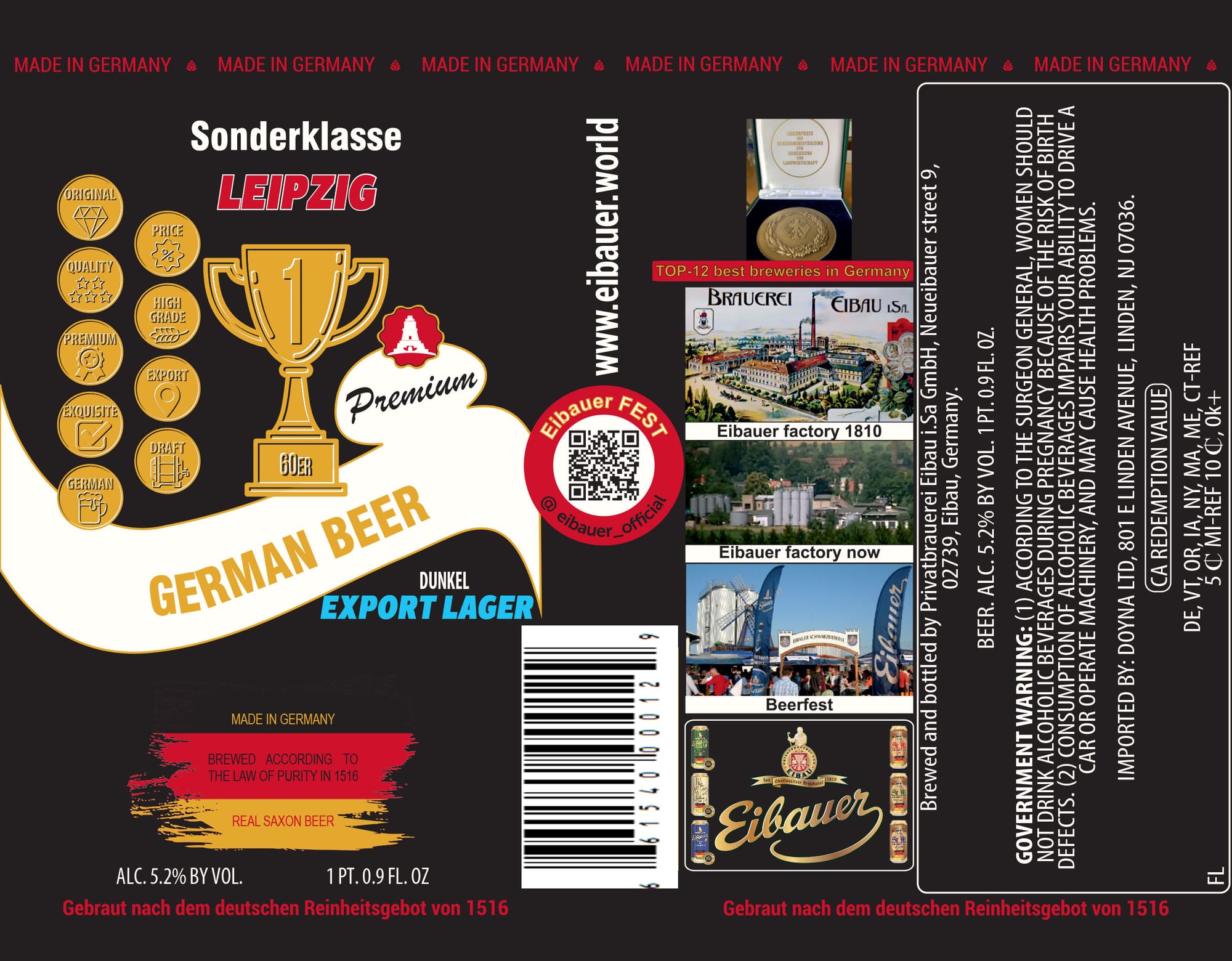 Sonderklasse Leipzig by Brauerei Eibauer - beer label