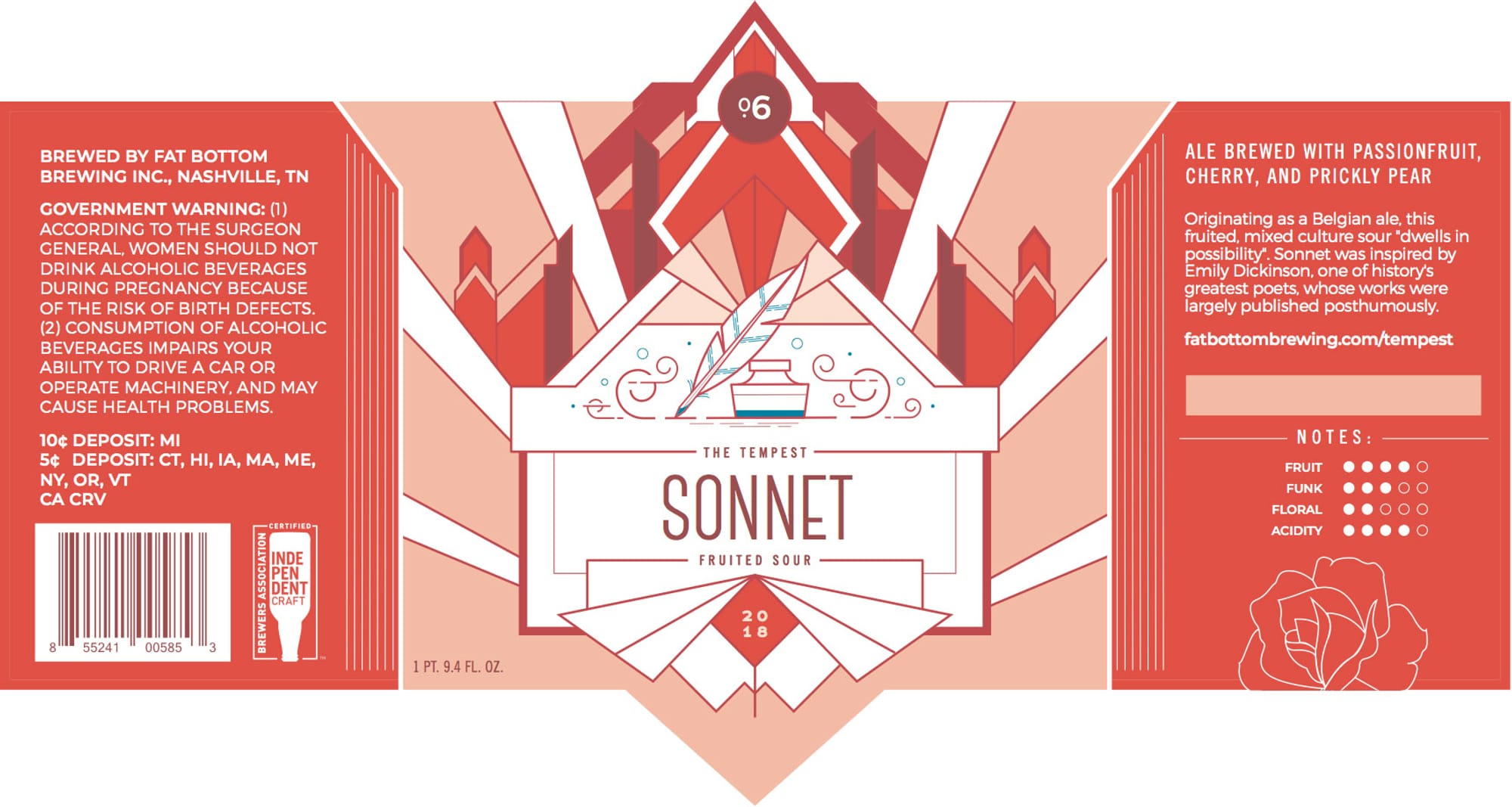 Sonnet by Fat Bottom Brewing Co. - beer label