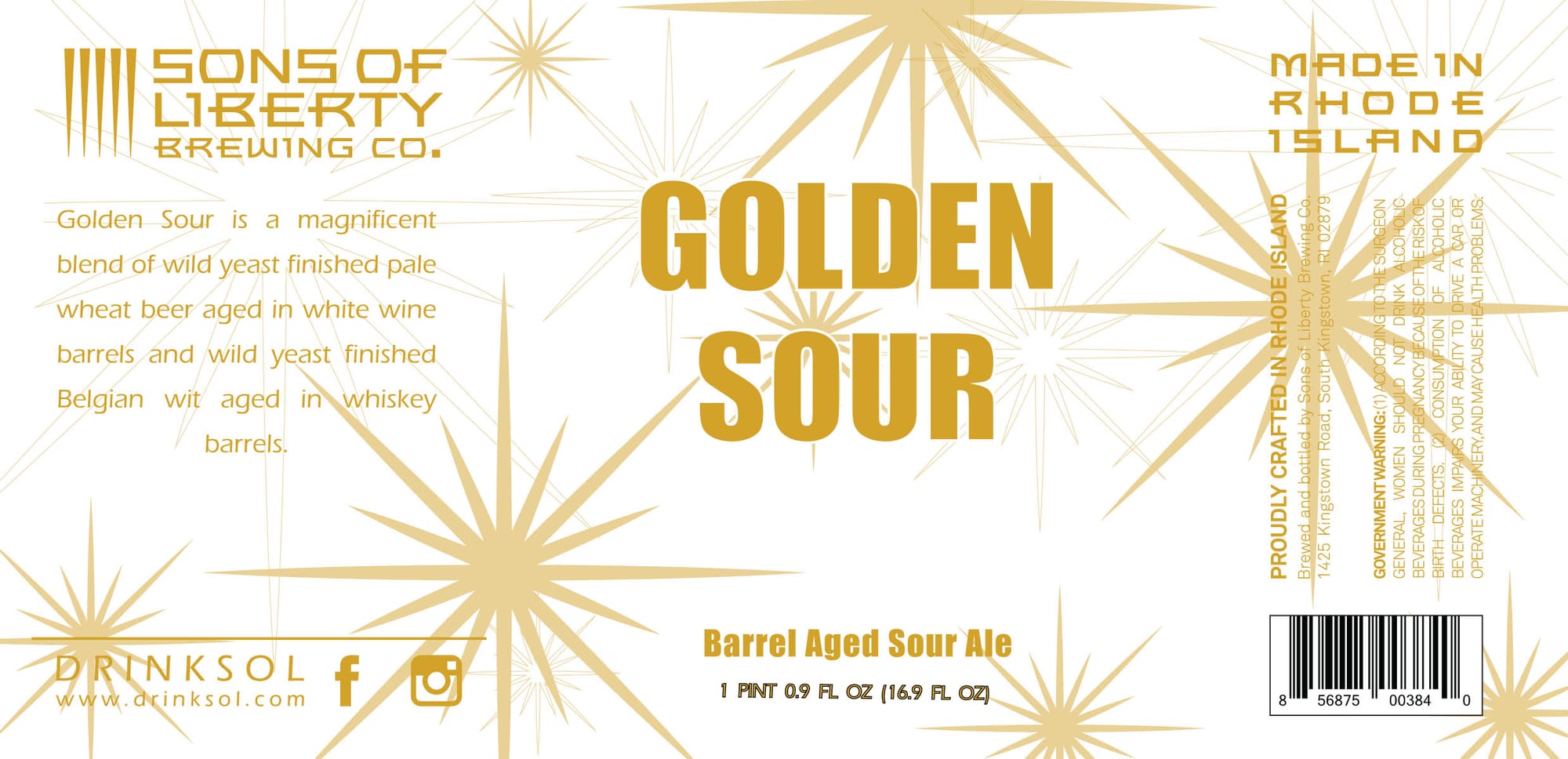 Golden Sour by Sons of Liberty Brewing Co. - beer label