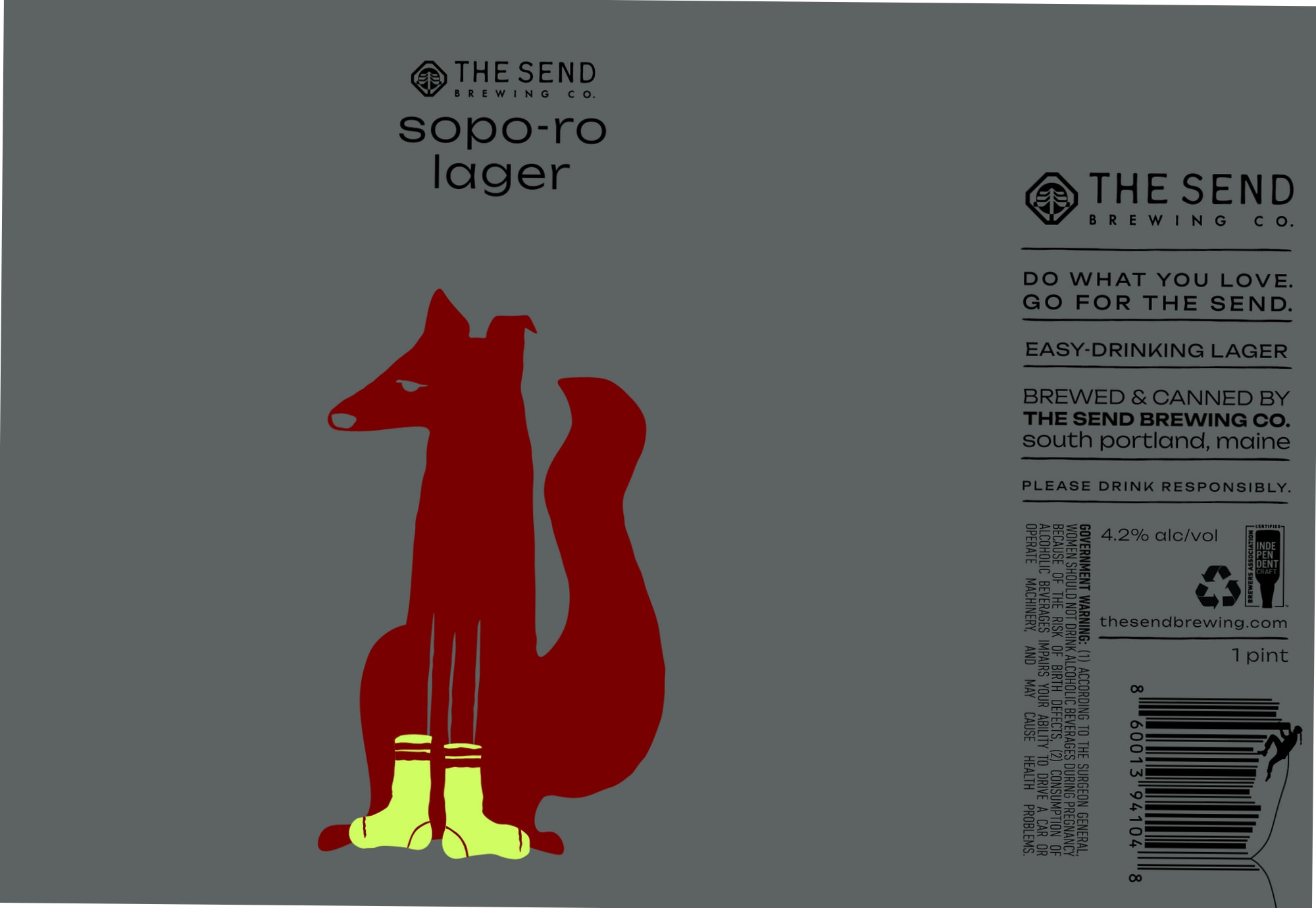 Sopo-Ro Lager by The Send Brewing Co. - beer label