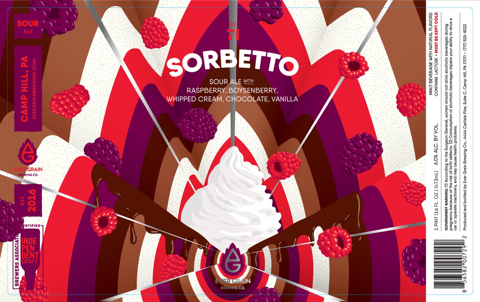 Sorbetto by Ever Grain Brewing Co. - beer label