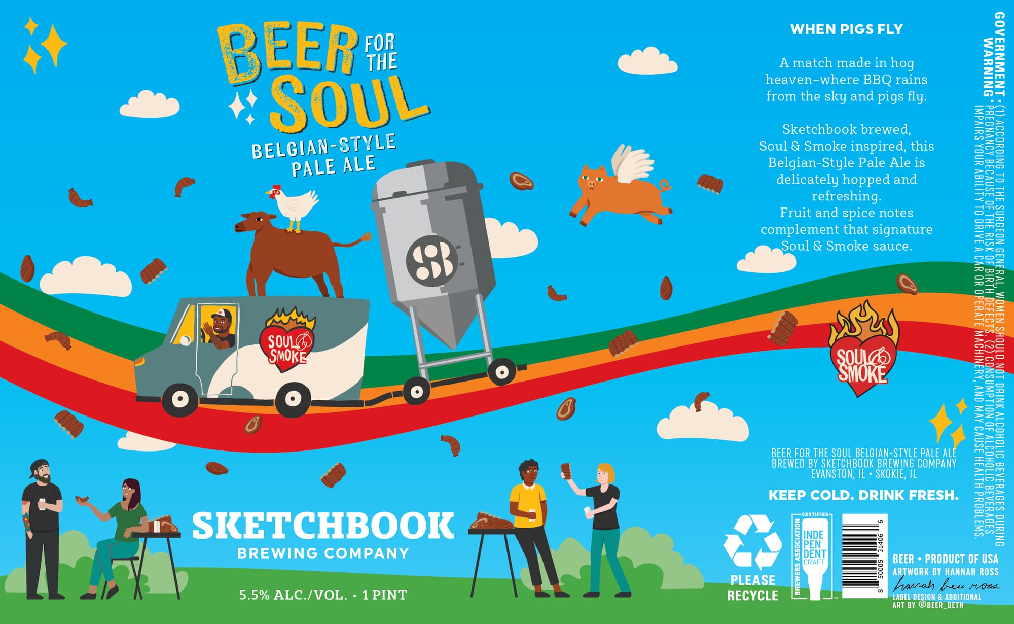 Soul & Smoke by Sketchbook Brewing Company - beer label