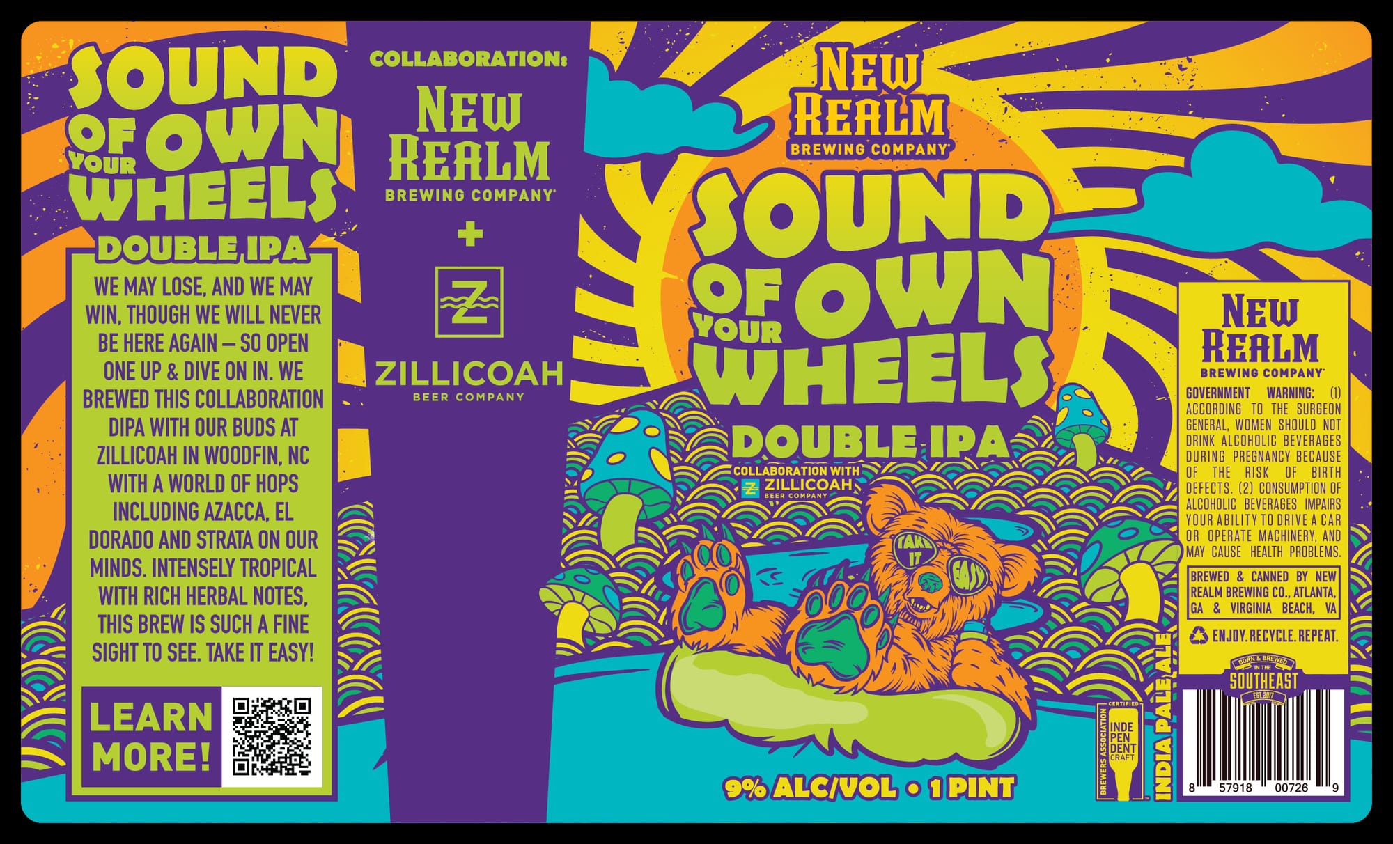 Sound of Own Wheels by New Realm Brewing Company - beer label