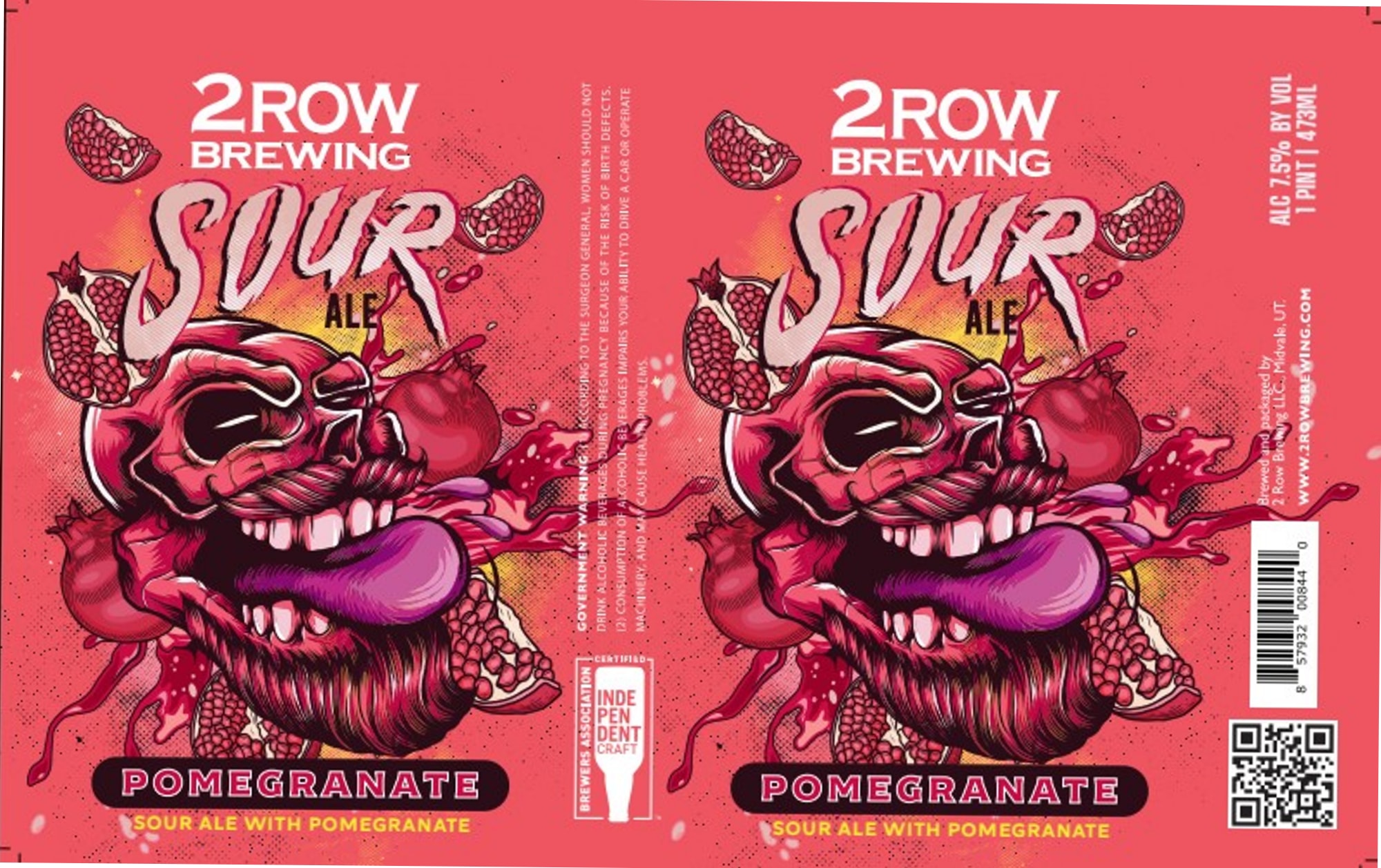 Sour Ale with Pomegranate by 2 Row Brewing - beer label