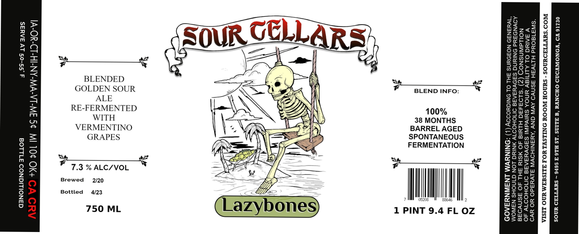 Sour Cellars by Lazybones - beer label