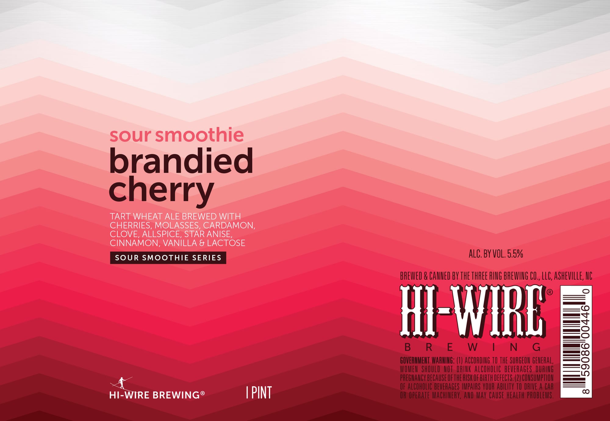 Sour Smoothie Brandied Cherry by Hi-Wire Brewing - beer label