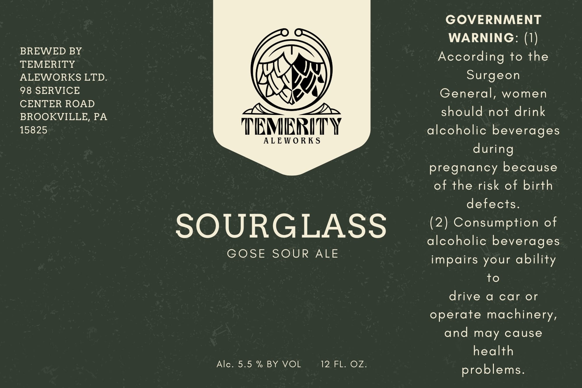 Sourglass by Temerity Aleworks - beer label