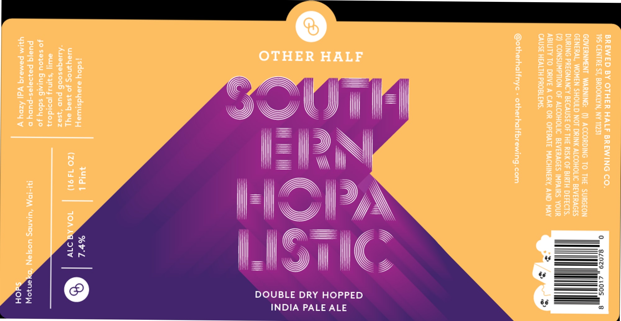 South Hops by Other Half Brewing Co. - beer label