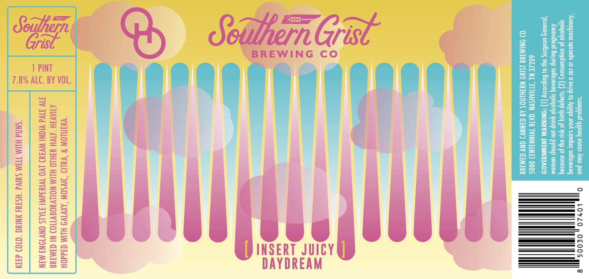 New England Imperial Oat Cream Pale Ale by Southern Grist Brewing Co. - beer label