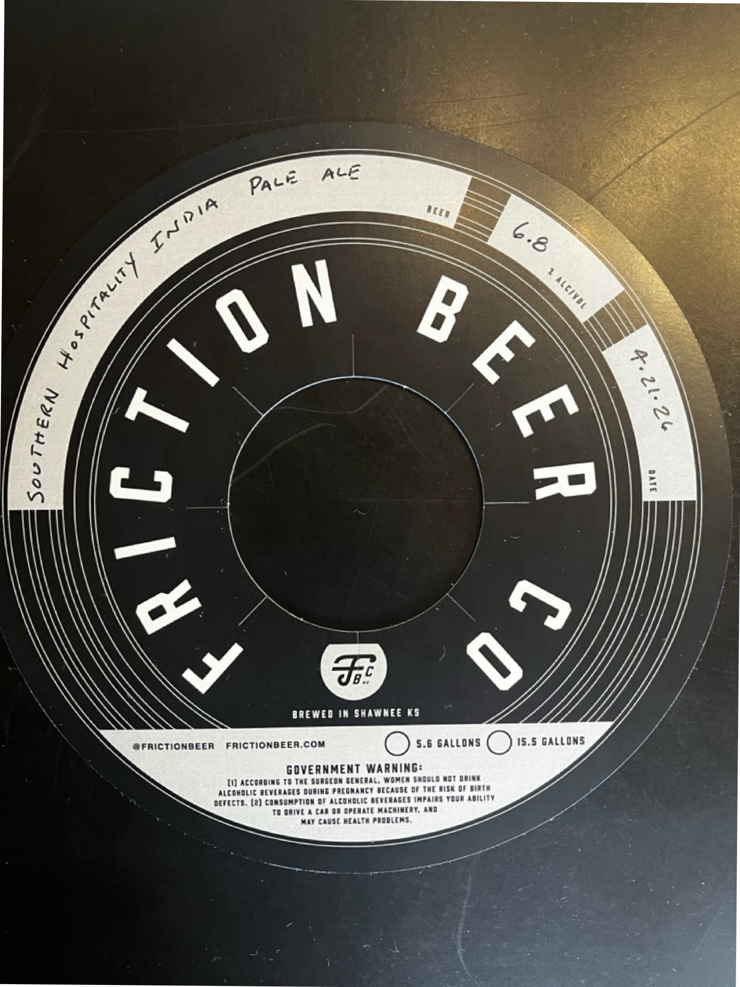 Southern Hospitality IPA by Friction Beer Co. - beer label