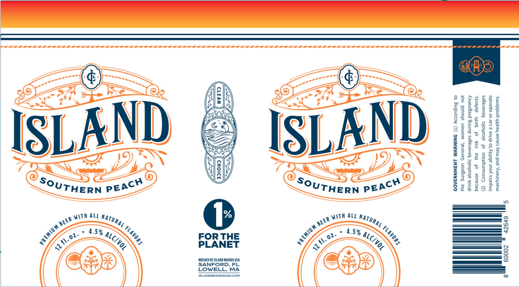 Southern Peach by Island Brands USA - beer label