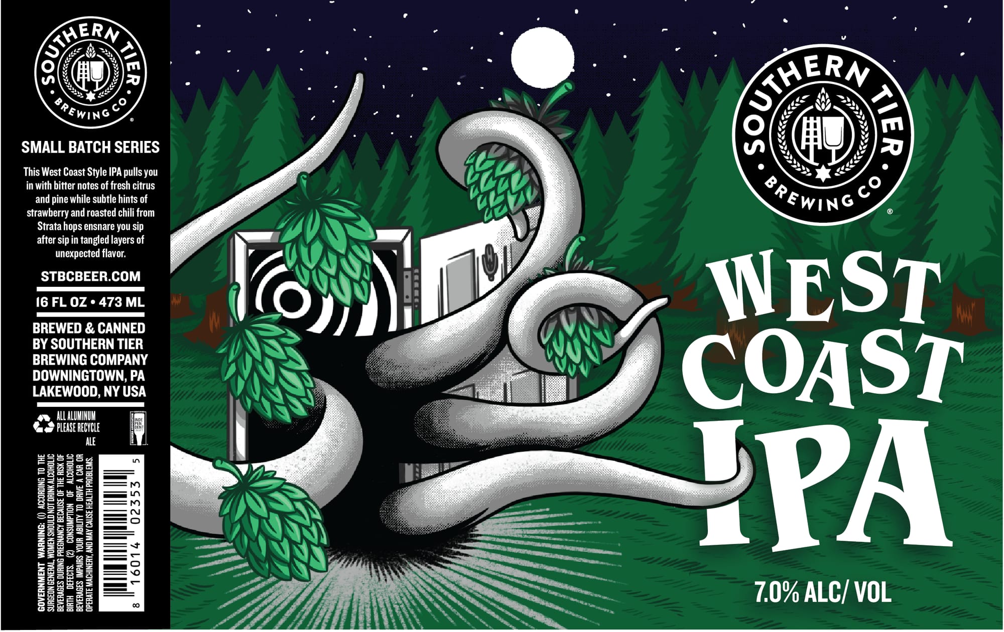 West Coast IPA by Southern Tier Brewing Co. - beer label