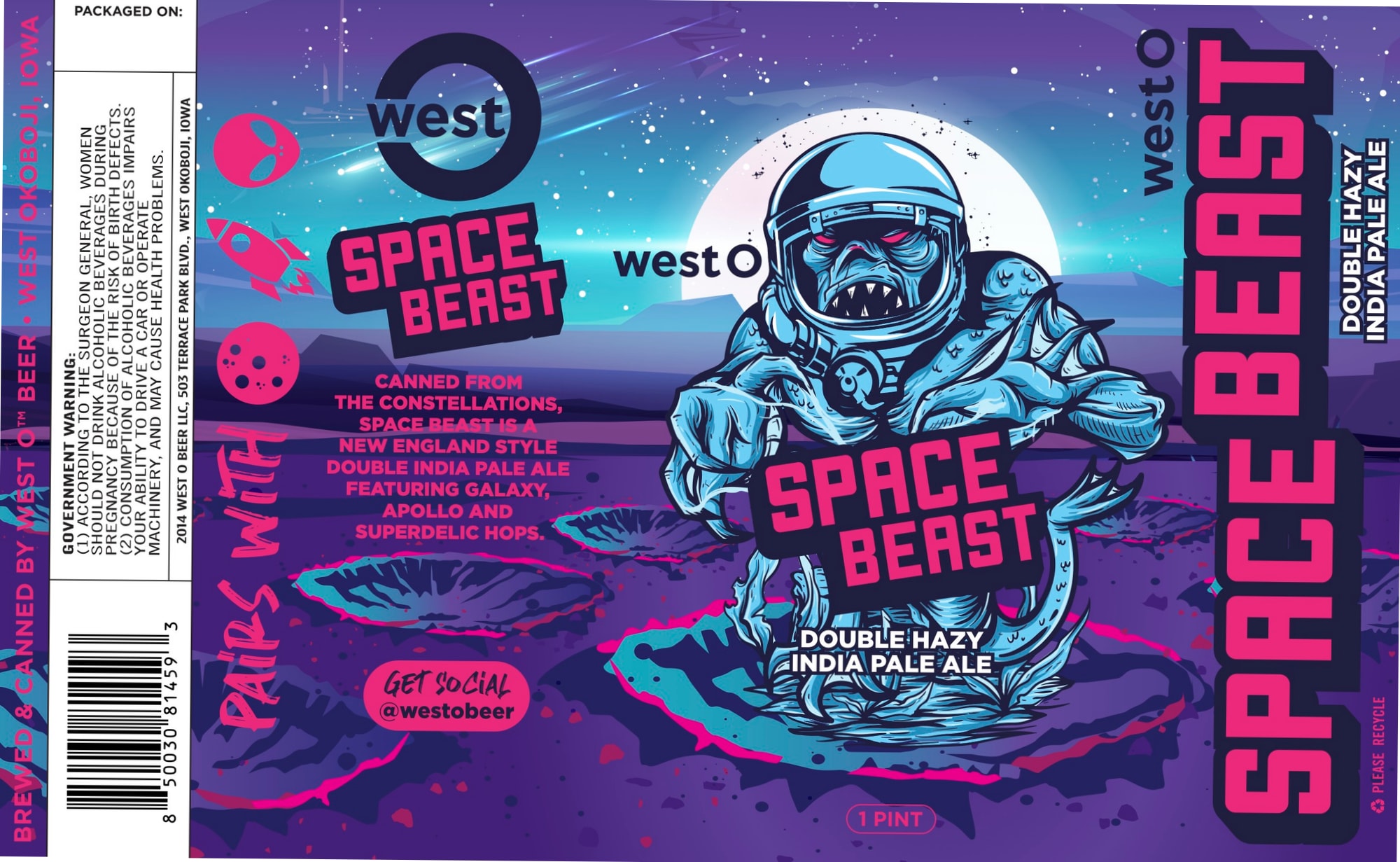 Space Beast by West O Brewing - beer label