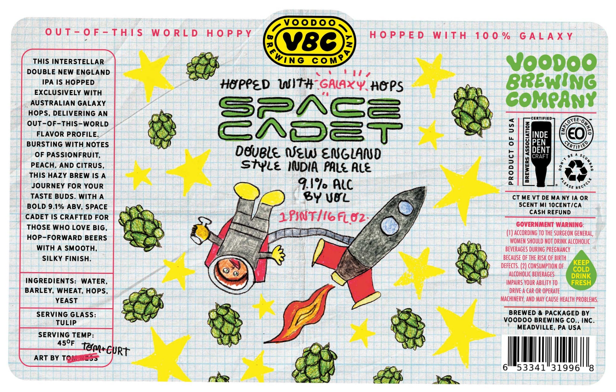 Space Cadet by Voodoo Brewing Company - beer label