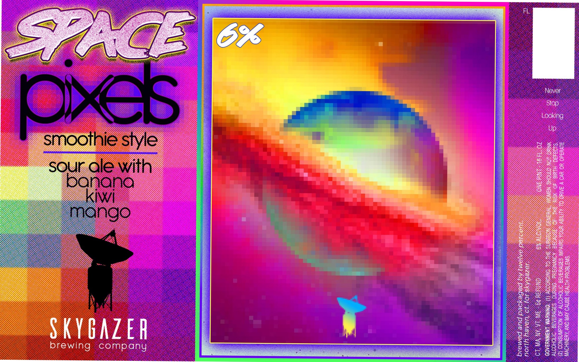 Space Pixels by Skygazer Brewing Company - beer label